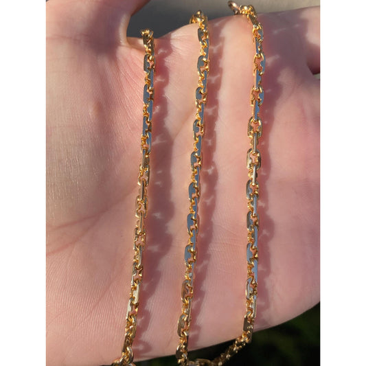 Solid 18k Yellow Gold Fancy Link Chain Necklace - 18.5 inches