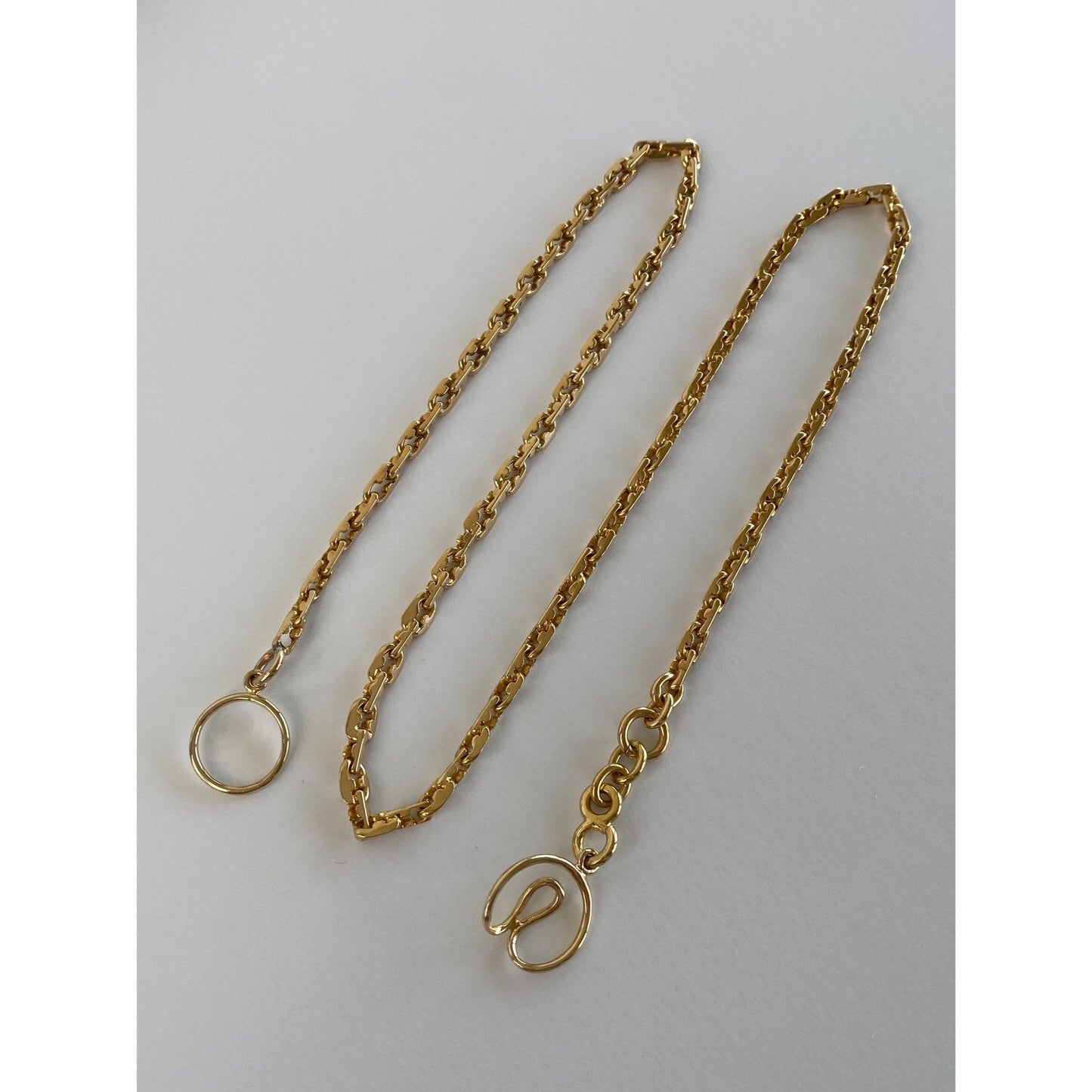 Solid 18k Yellow Gold Fancy Link Chain Necklace - 18.5 inches