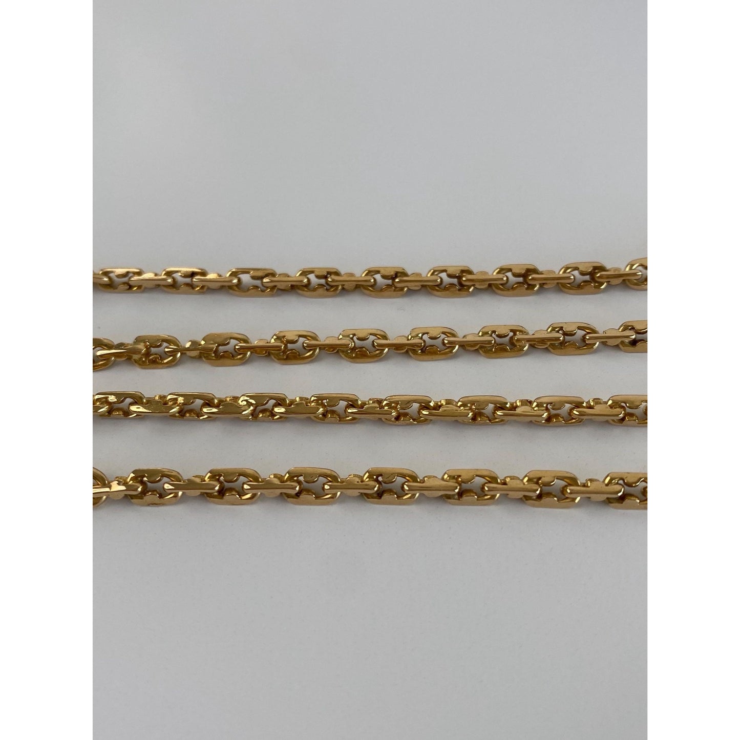 Solid 18k Yellow Gold Fancy Link Chain Necklace - 18.5 inches