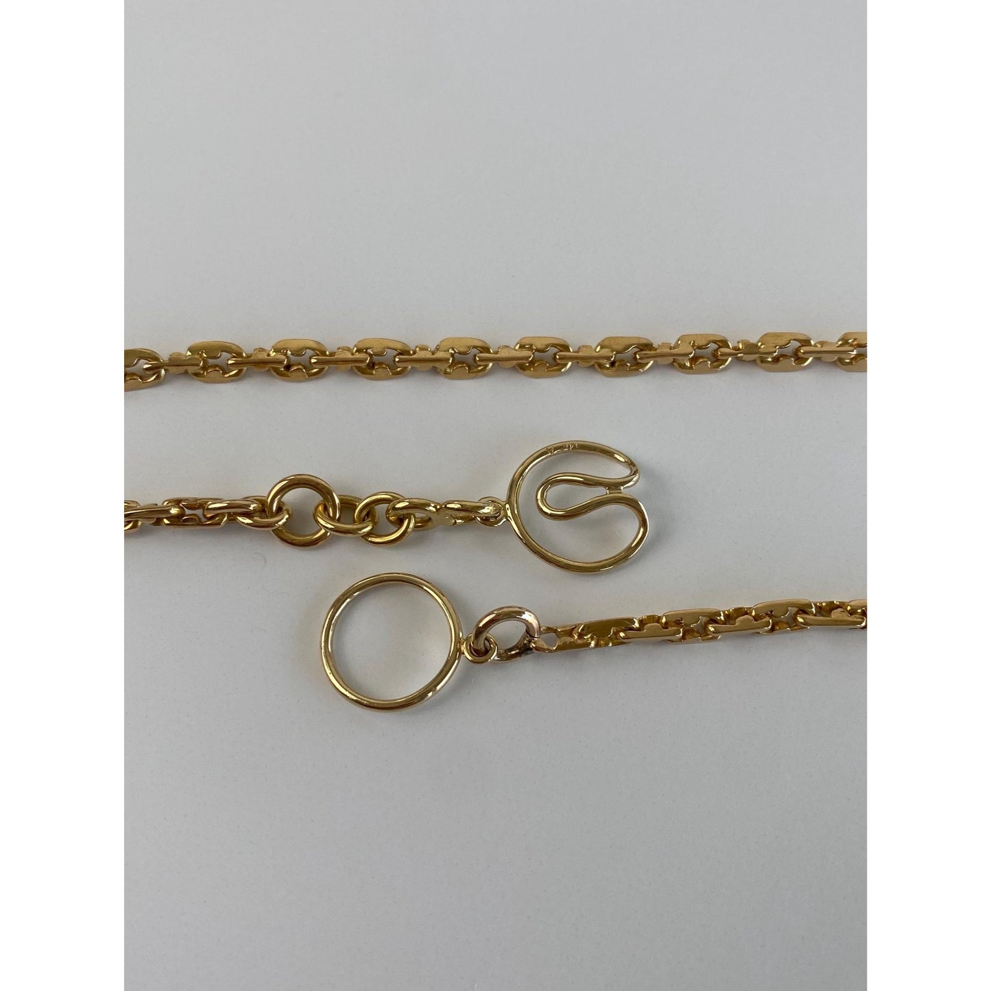 Solid 18k Yellow Gold Fancy Link Chain Necklace - 18.5 inches