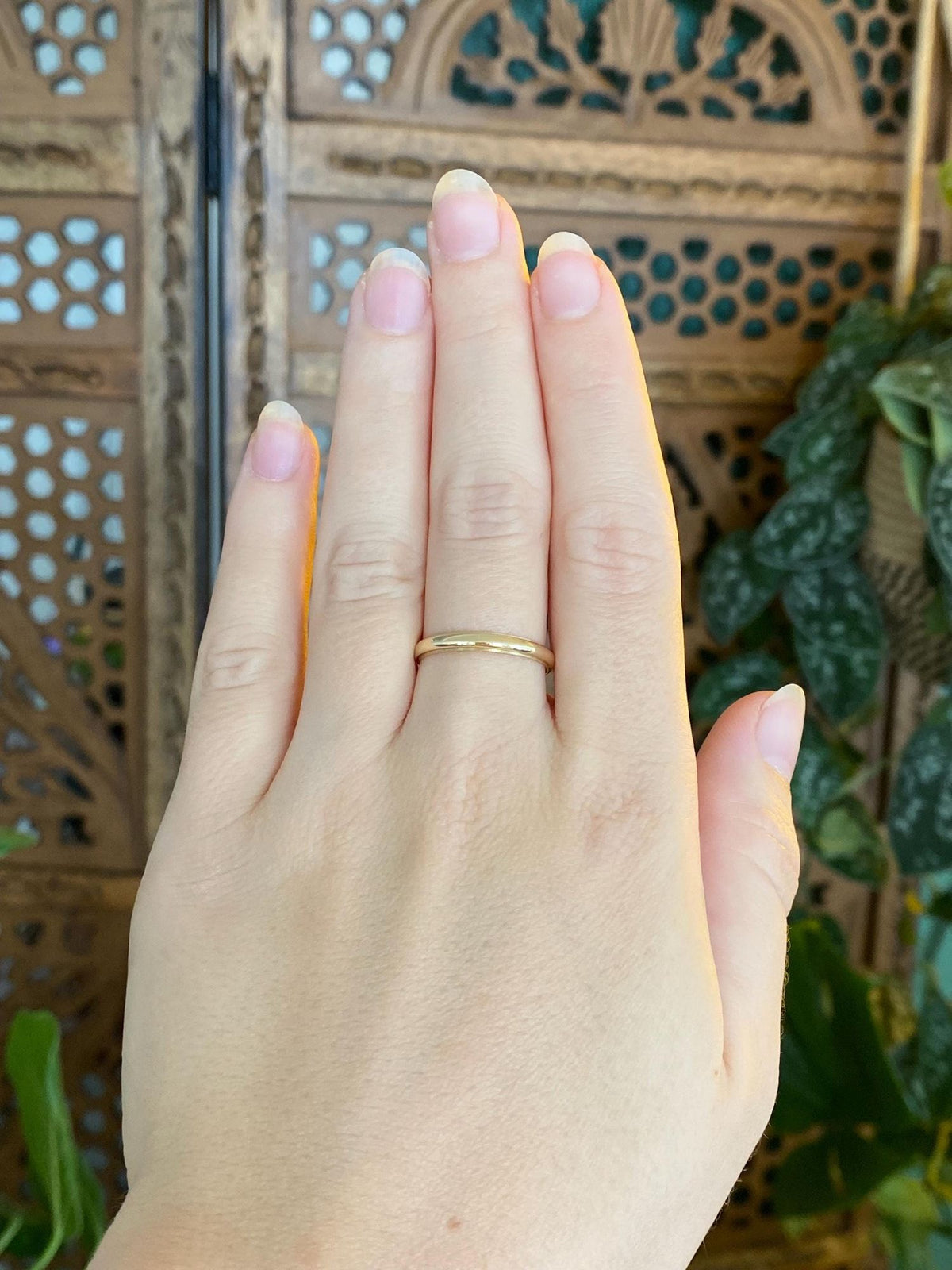 Vintage Solid 14k Yellow Gold Milgrain Ring Band - Size 8