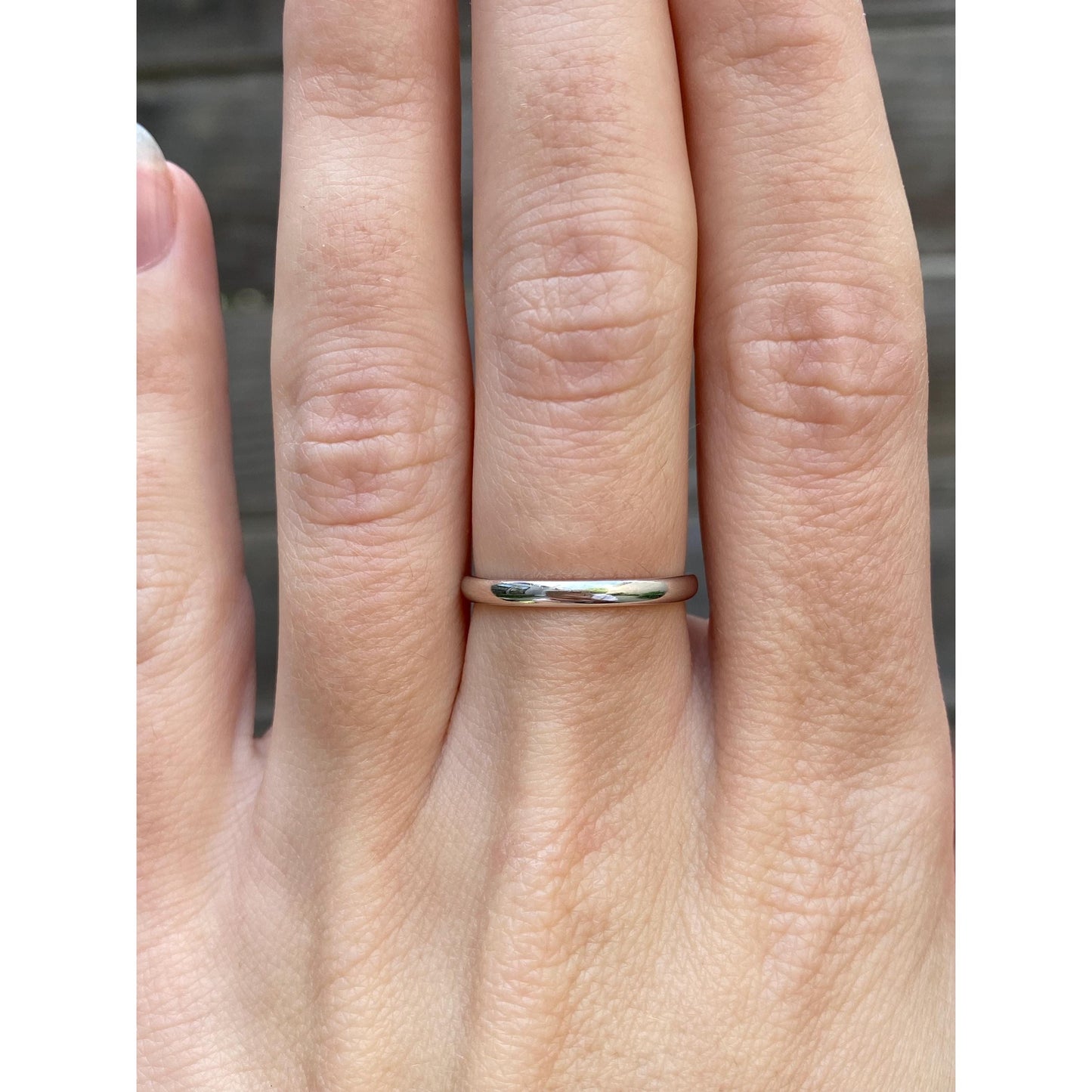 Vintage Solid 10k White Gold Ring Band - Size 6.25