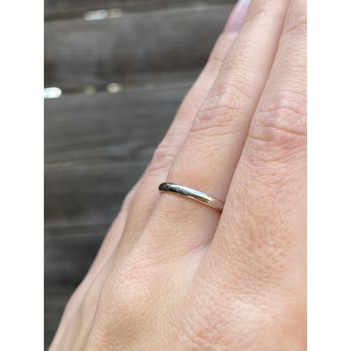 Vintage Solid 10k White Gold Ring Band - Size 6.25