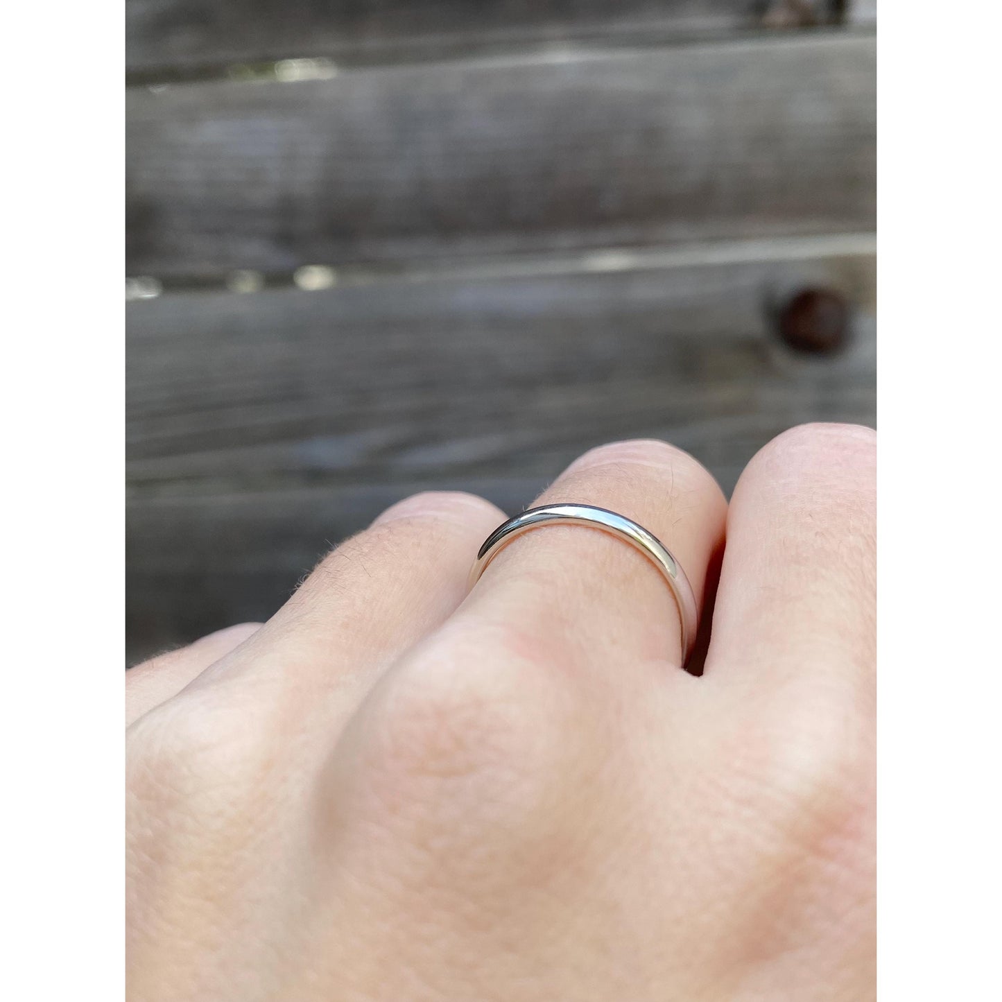 Vintage Solid 10k White Gold Ring Band - Size 6.25