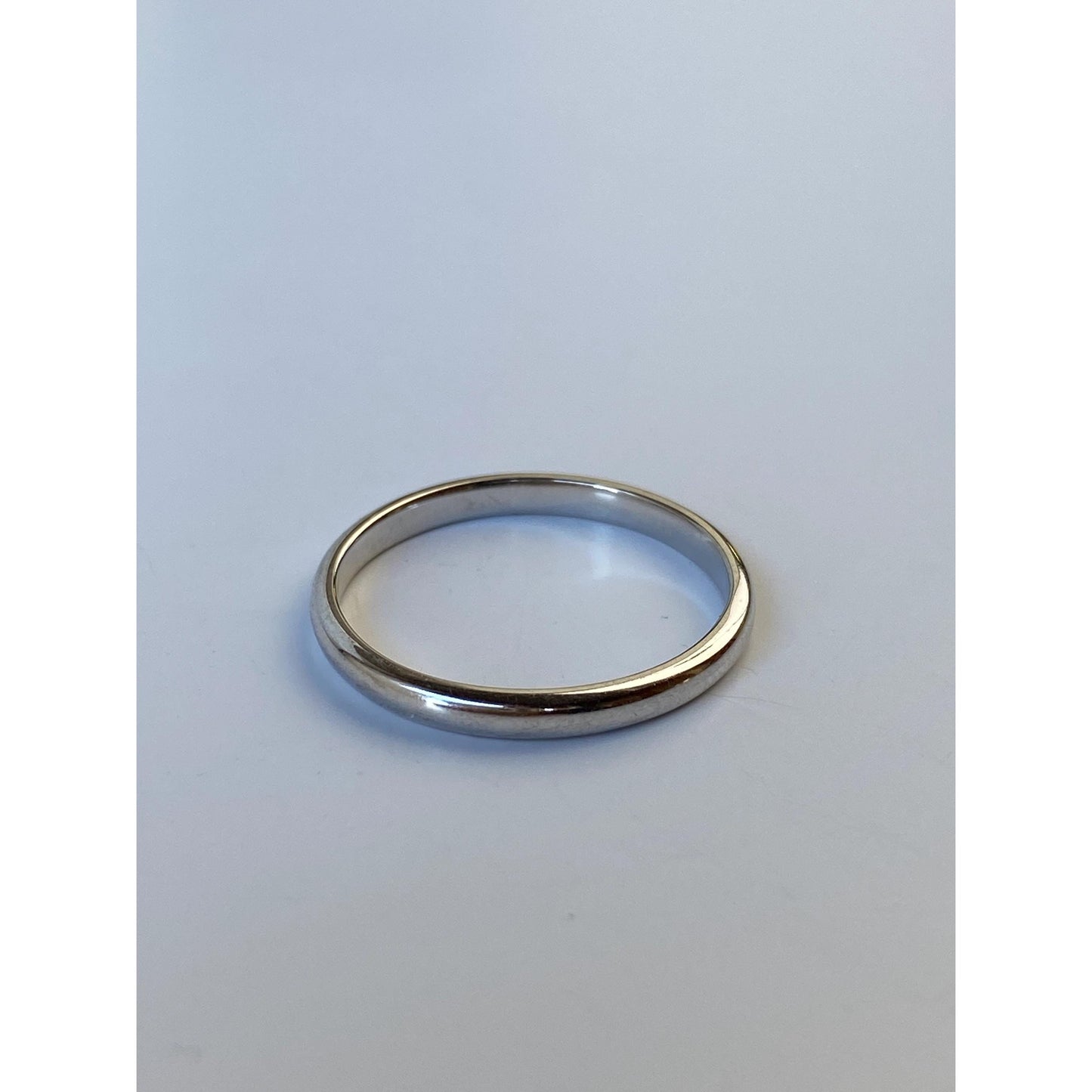 Vintage Solid 10k White Gold Ring Band - Size 6.25