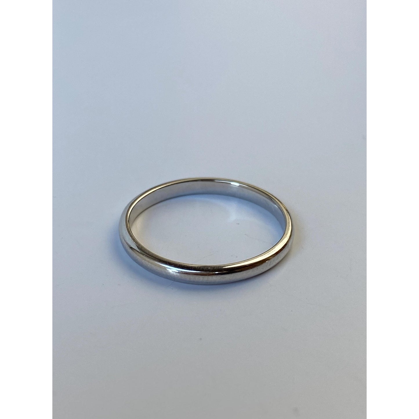 Vintage Solid 10k White Gold Ring Band - Size 6.25
