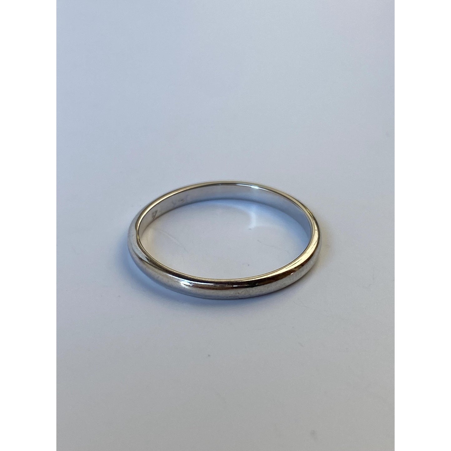 Vintage Solid 10k White Gold Ring Band - Size 6.25