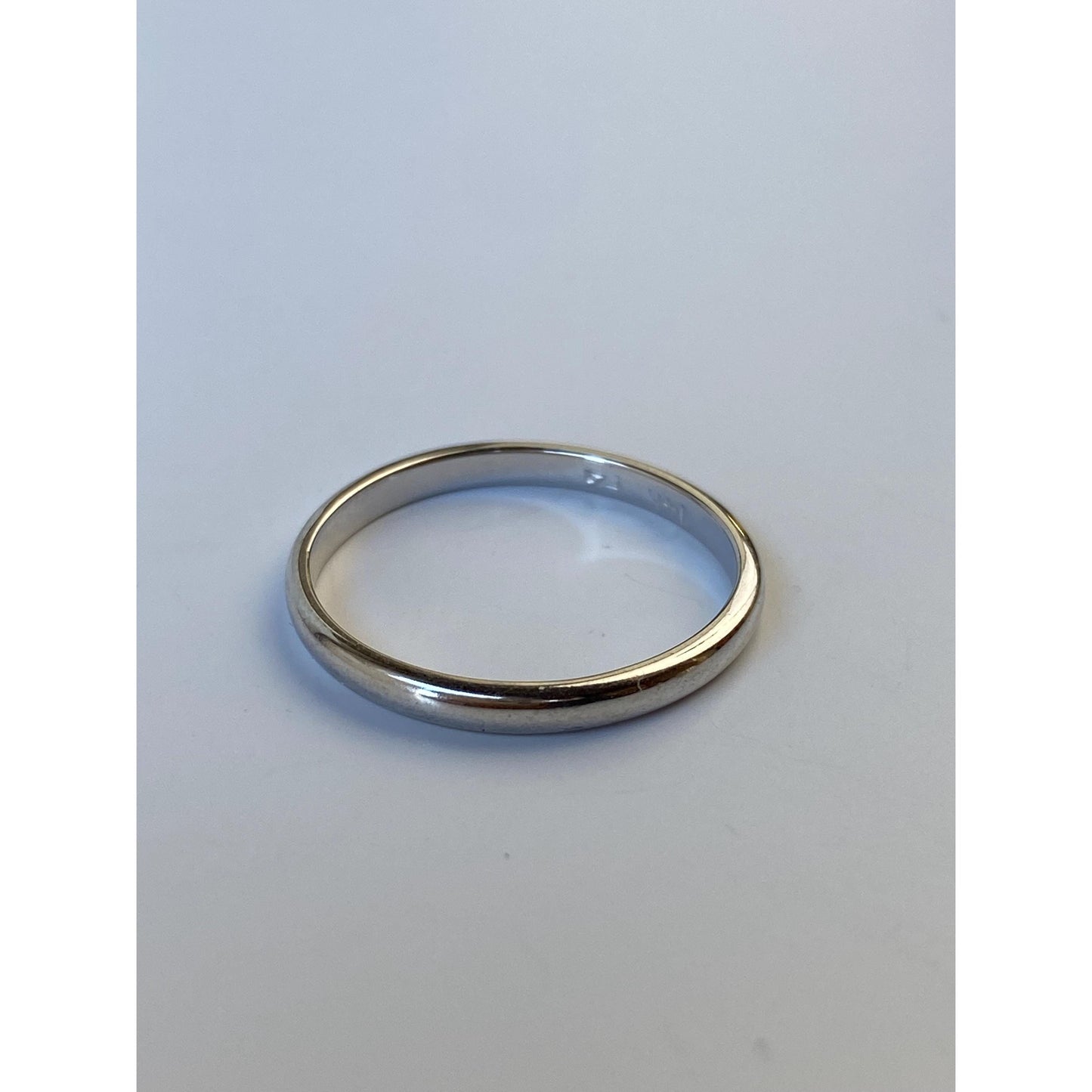 Vintage Solid 10k White Gold Ring Band - Size 6.25