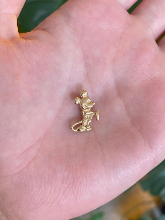 Vintage Solid 14k Yellow Gold Mickey Mouse Charm
