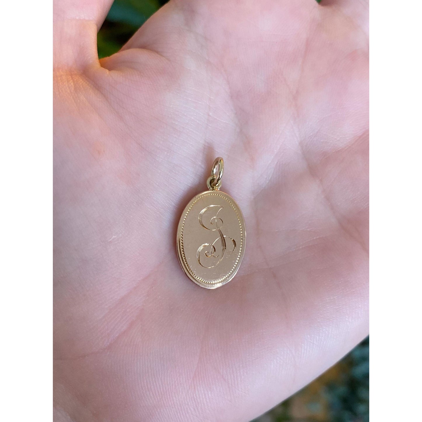 Vintage Solid 14k Yellow Gold Initial Cufflink Conversion Charm