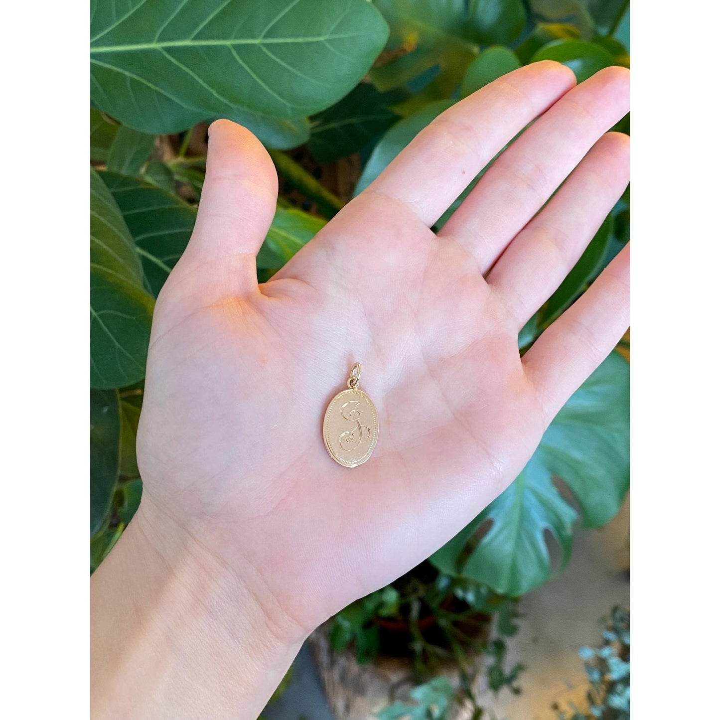 Vintage Solid 14k Yellow Gold Initial Cufflink Conversion Charm