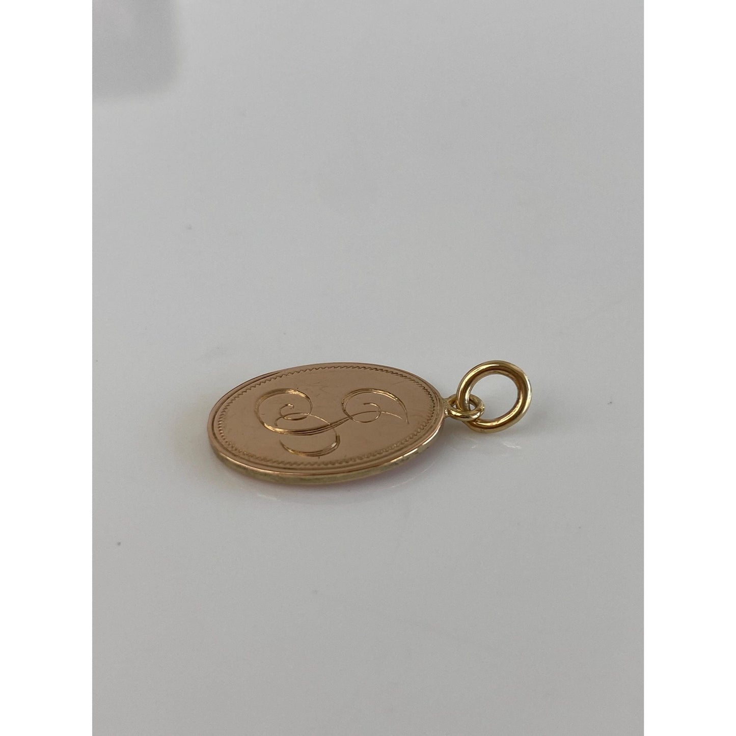 Vintage Solid 14k Yellow Gold Initial Cufflink Conversion Charm