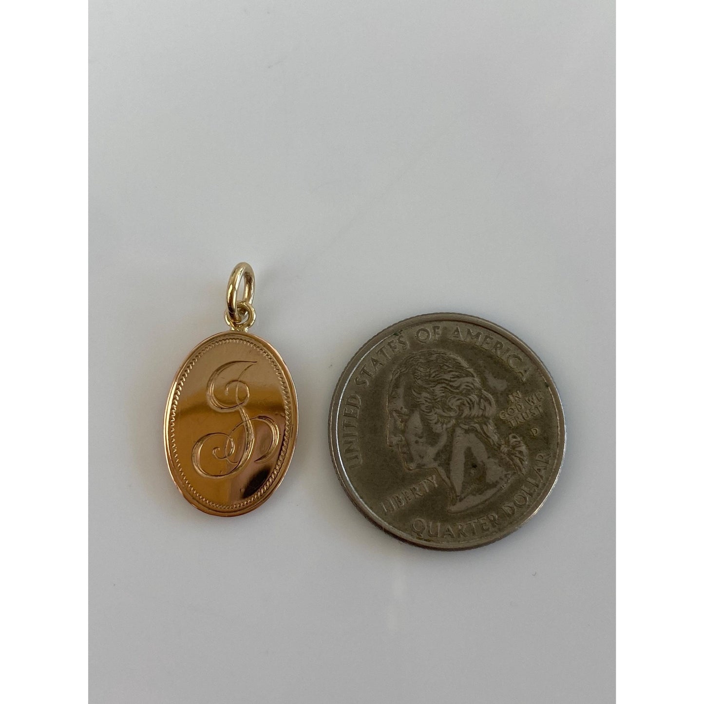 Vintage Solid 14k Yellow Gold Initial Cufflink Conversion Charm