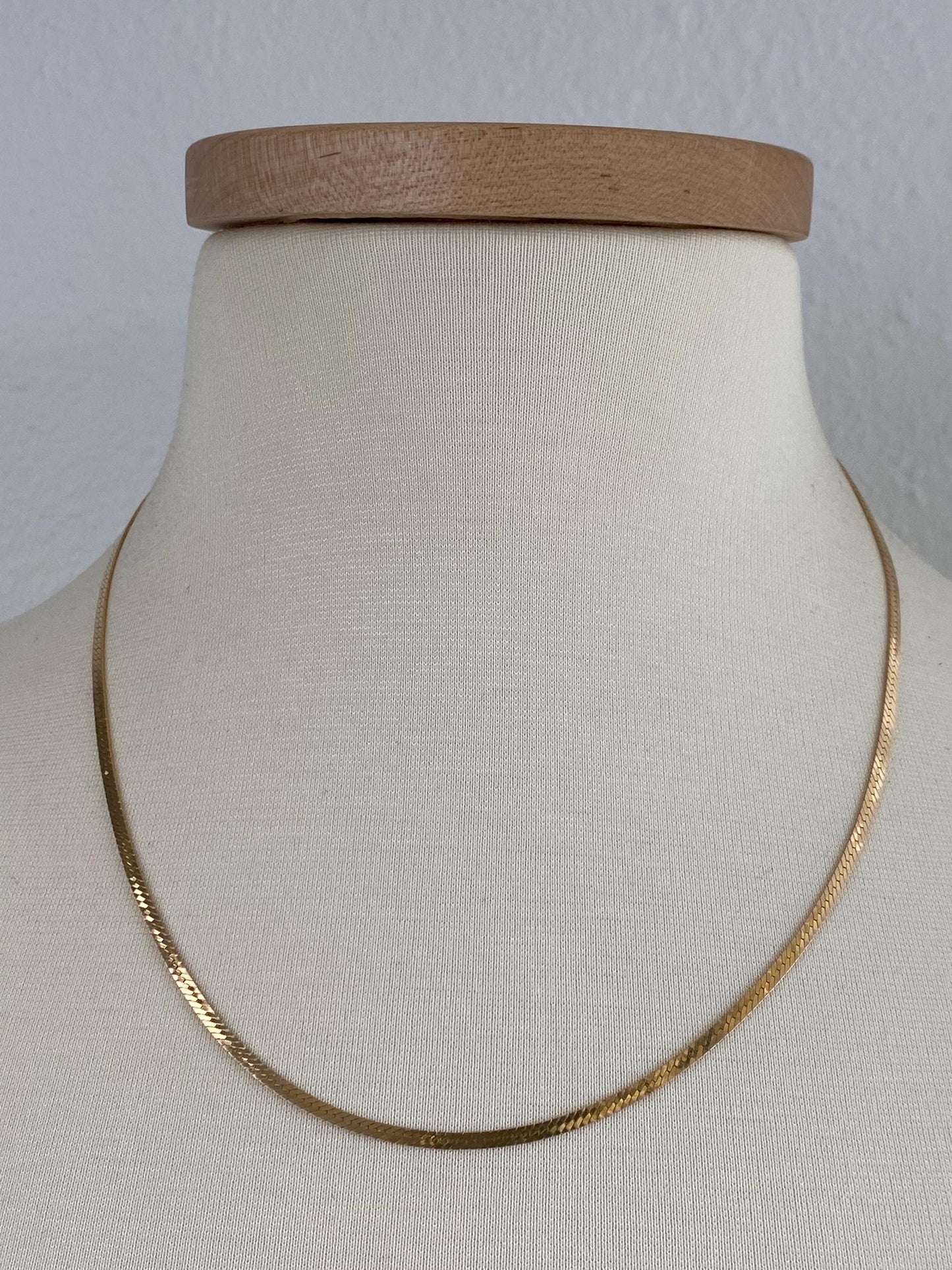 Vintage Solid 14k Yellow Gold Flat Chain Necklace - 20 inches