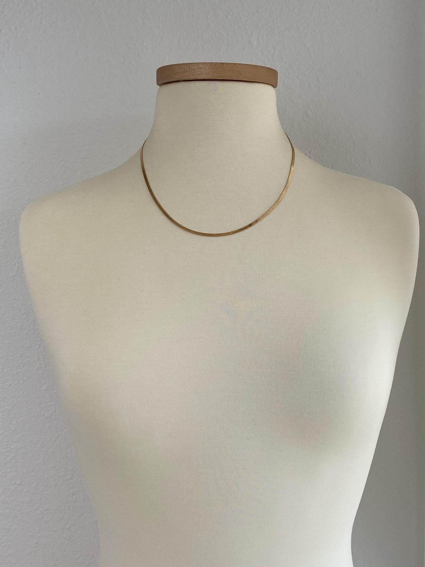 Vintage Solid 14k Yellow Gold Flat Chain Necklace - 20 inches