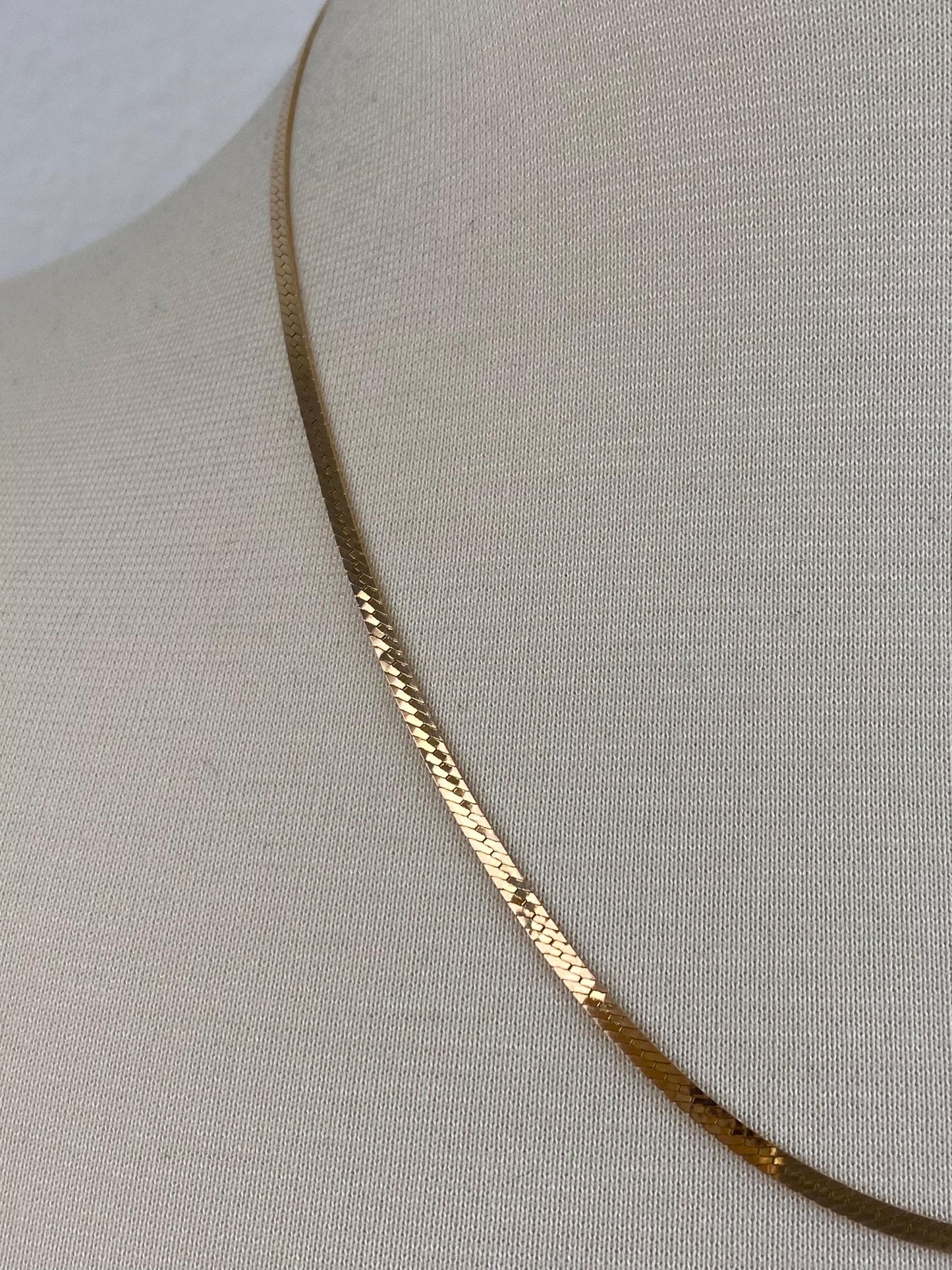 Vintage Solid 14k Yellow Gold Flat Chain Necklace - 20 inches