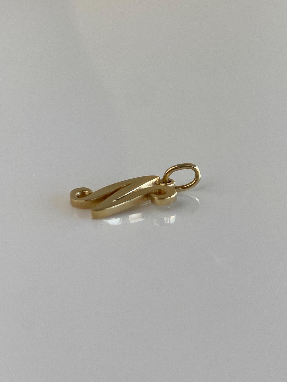 Solid 14k Yellow Gold Initial 'N' Charm