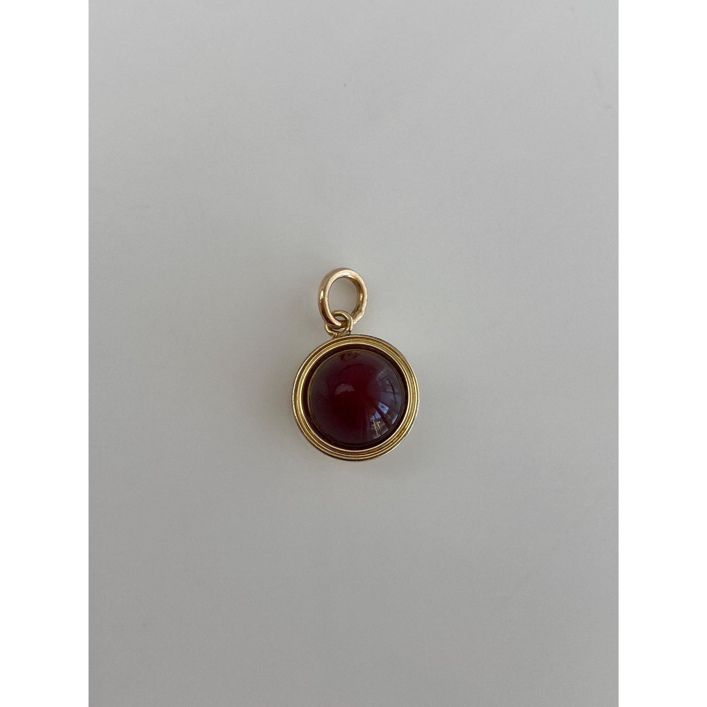Vintage Solid 10k Yellow Gold Carnelian Charm