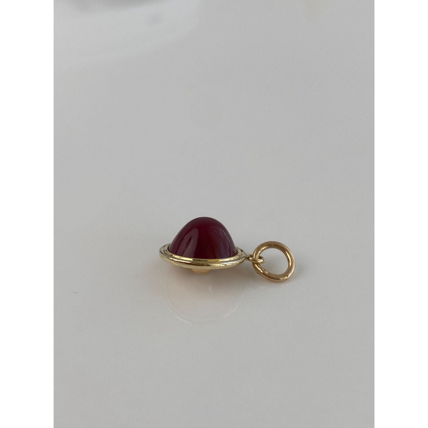 Vintage Solid 10k Yellow Gold Carnelian Charm