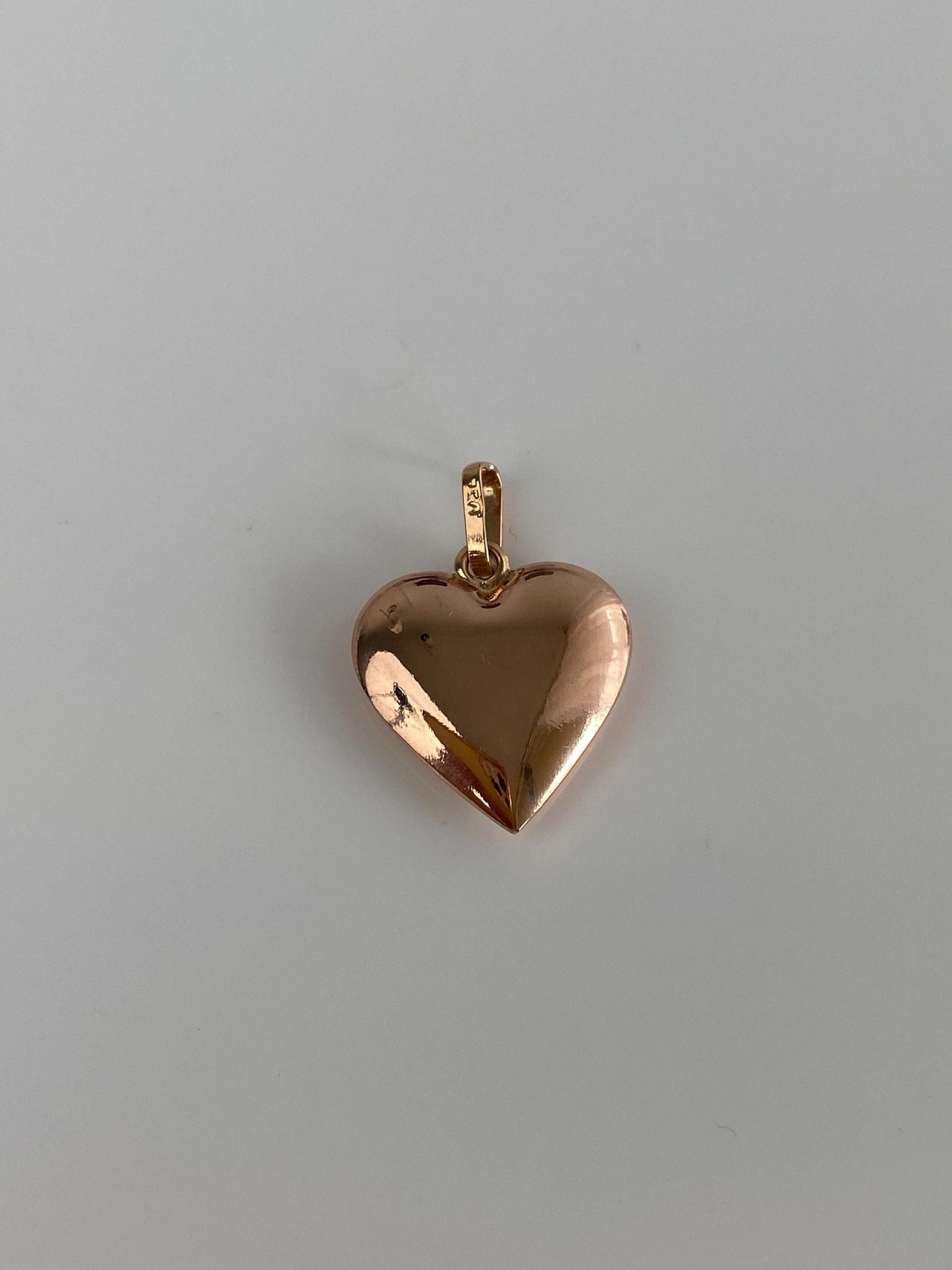 Vintage 18k Rose Gold Puffy Heart Charm