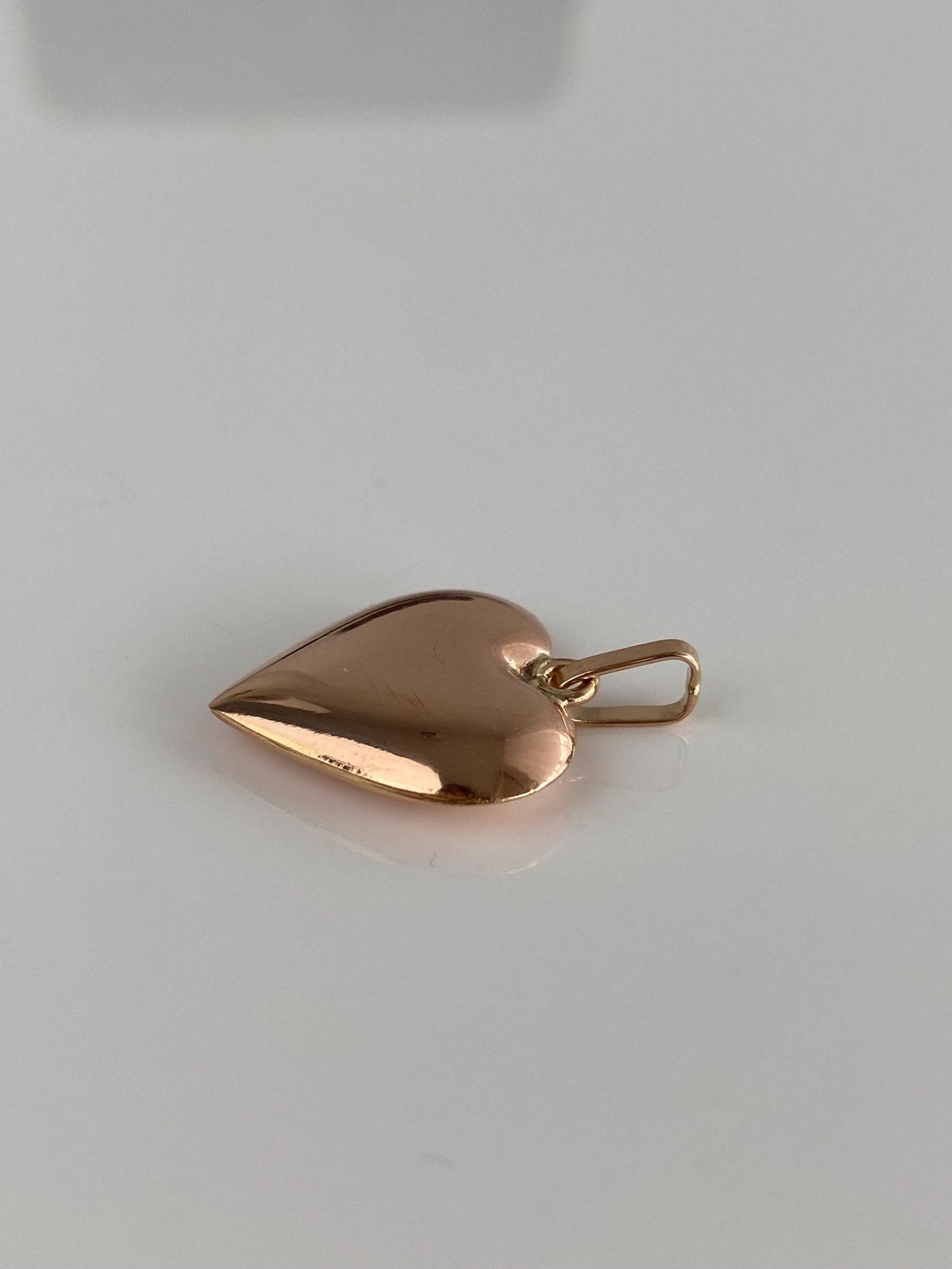 Vintage 18k Rose Gold Puffy Heart Charm