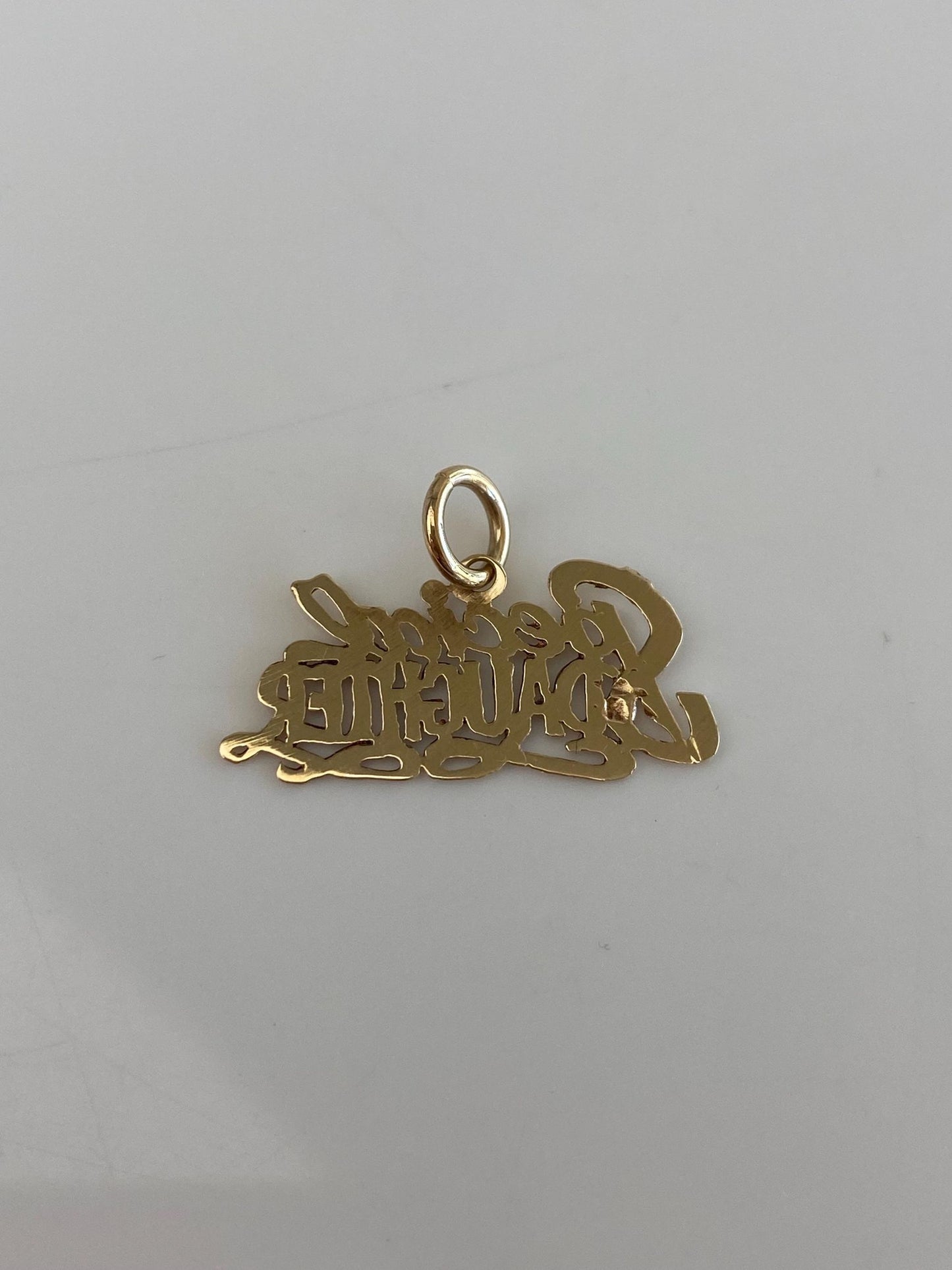 Vintage Solid 14k Yellow Gold Diamond Cut 'Special Daughter' Charm