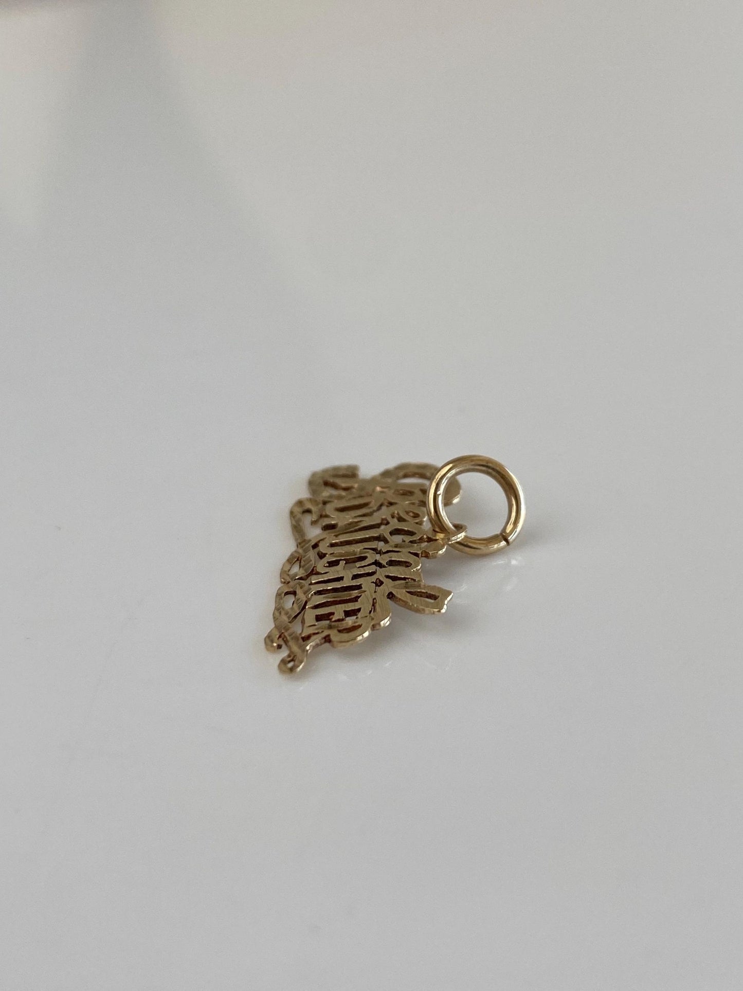 Vintage Solid 14k Yellow Gold Diamond Cut 'Special Daughter' Charm
