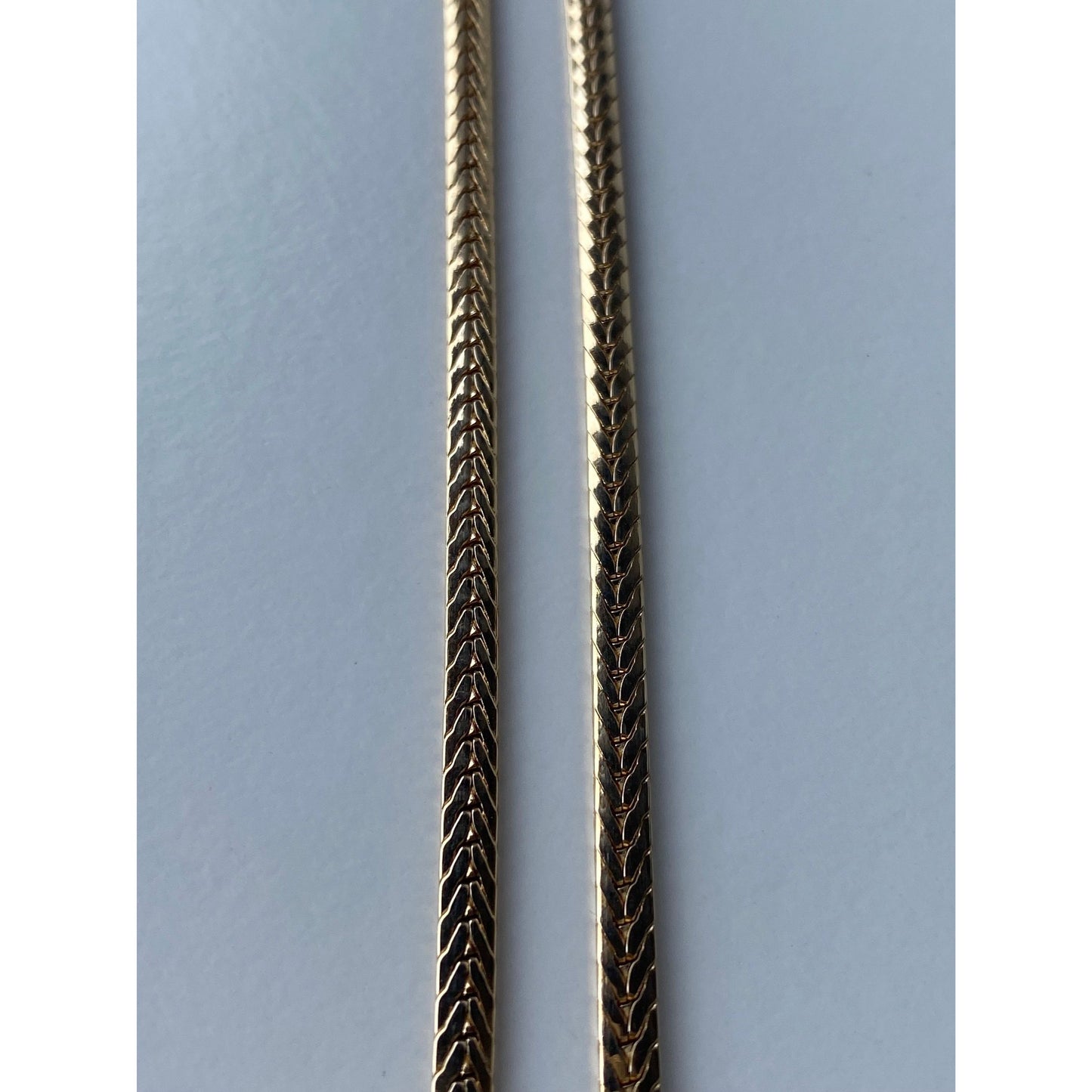 Vintage Solid 14k Yellow Gold Diamond Flat Chain Necklace - 18.5 inches