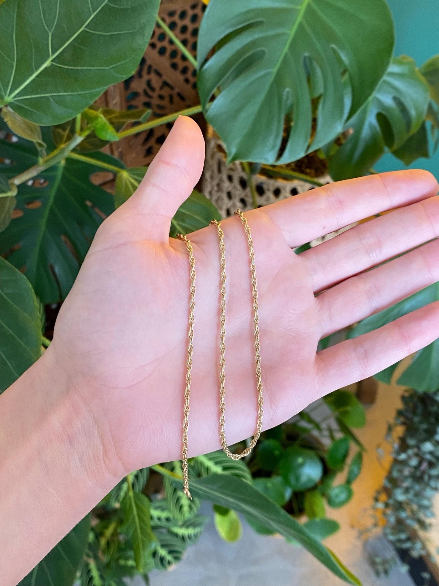 Vintage Solid 14k Yellow Gold Chain Necklace - 22 inches