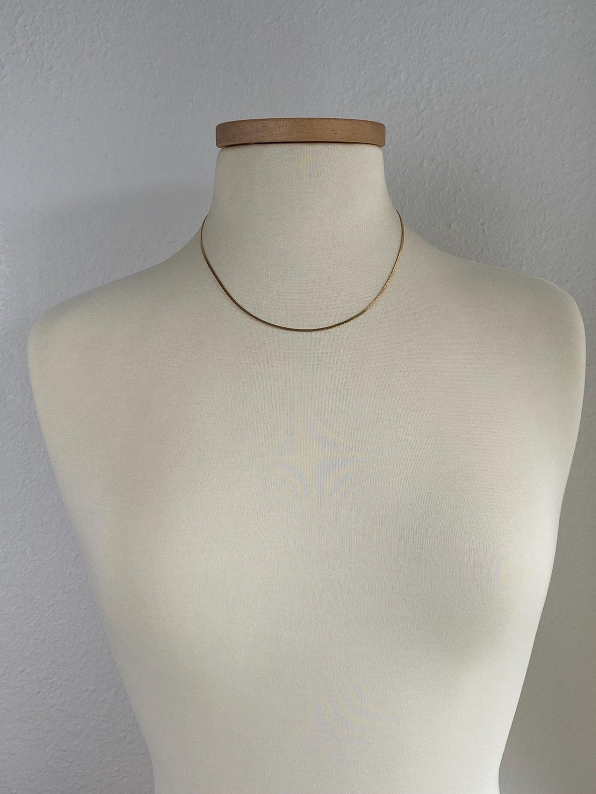 Vintage Solid 14k Yellow Gold Flat C Link Chain Necklace - 18.5 inches