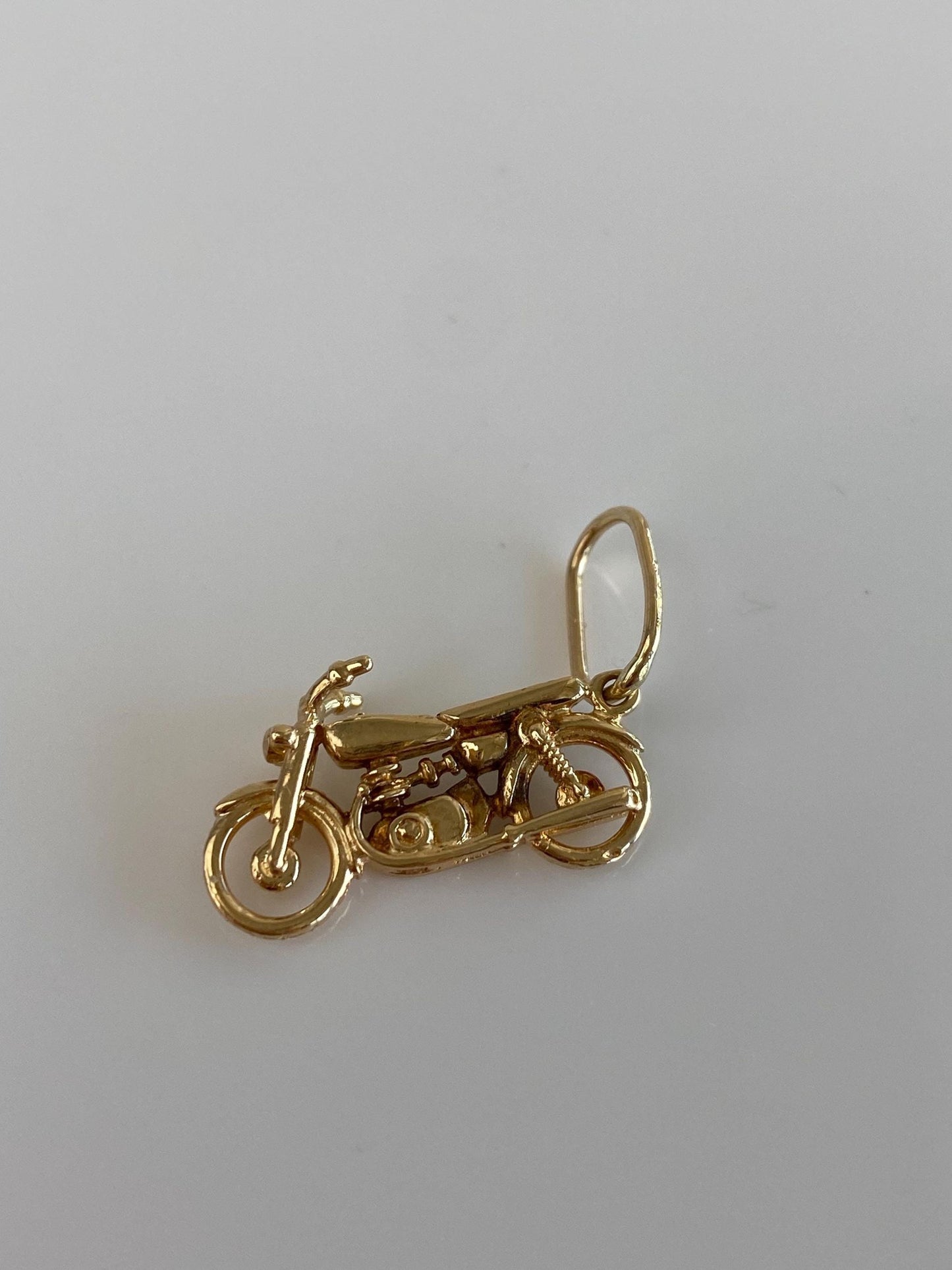 Vintage Solid 12k Yellow Gold Motorcycle Charm