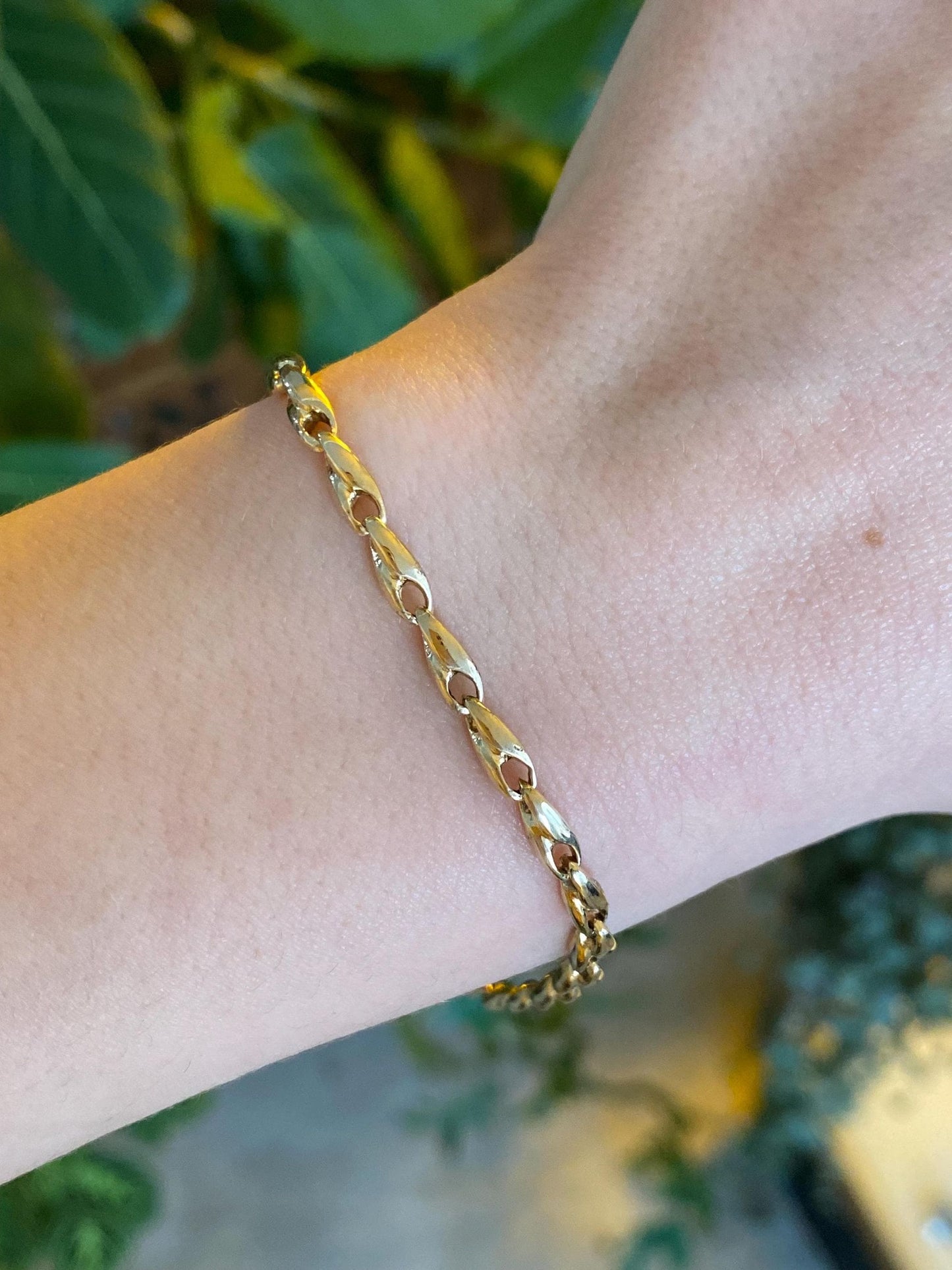 Vintage Solid 14k Yellow Gold Fancy Link Bracelet - 7.25 inches