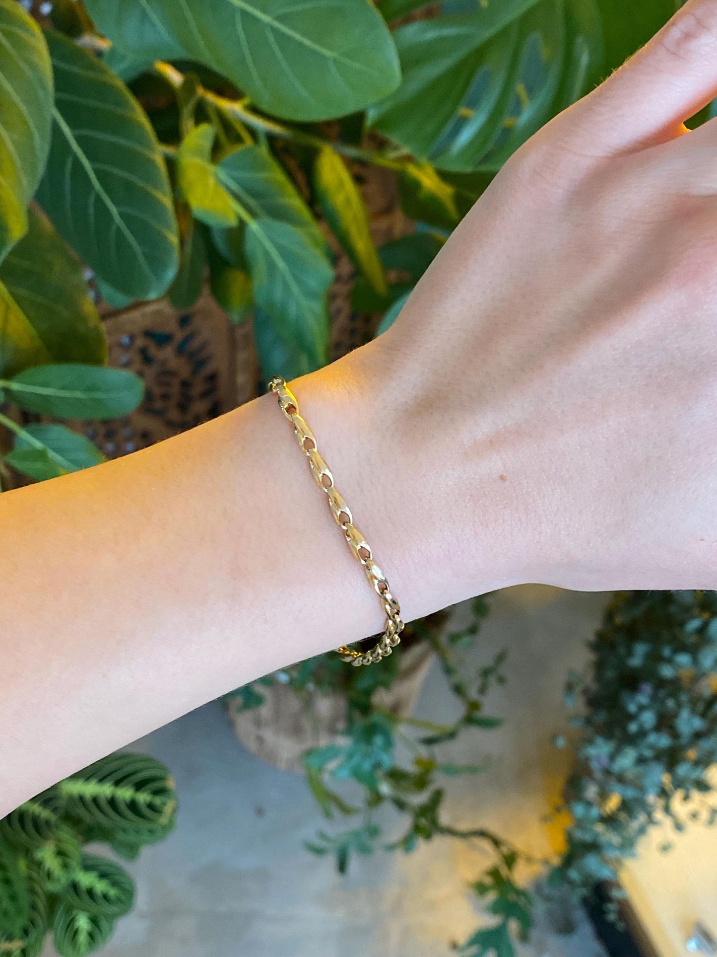 Vintage Solid 14k Yellow Gold Fancy Link Bracelet - 7.25 inches