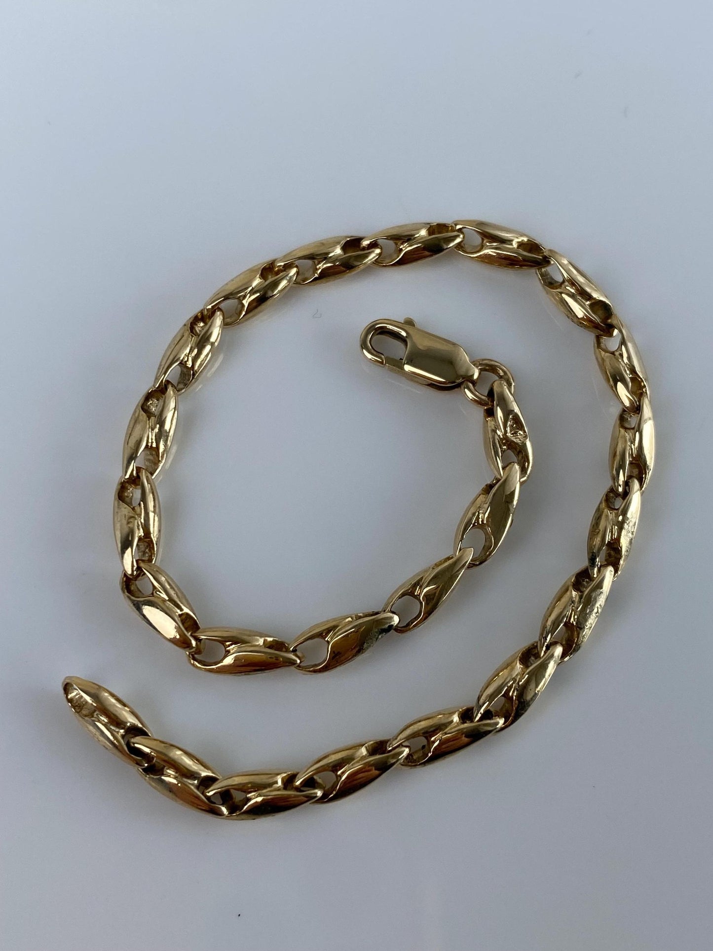 Vintage Solid 14k Yellow Gold Fancy Link Bracelet - 7.25 inches