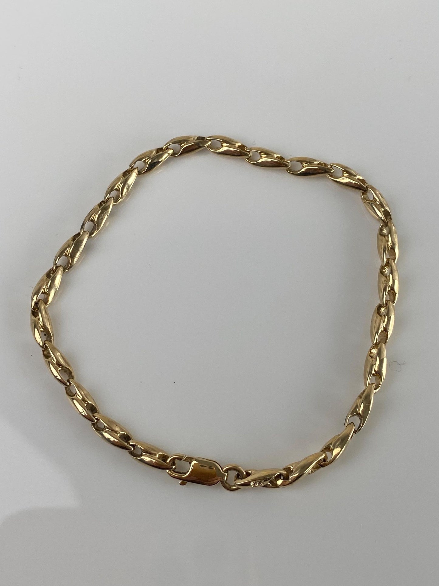 Vintage Solid 14k Yellow Gold Fancy Link Bracelet - 7.25 inches