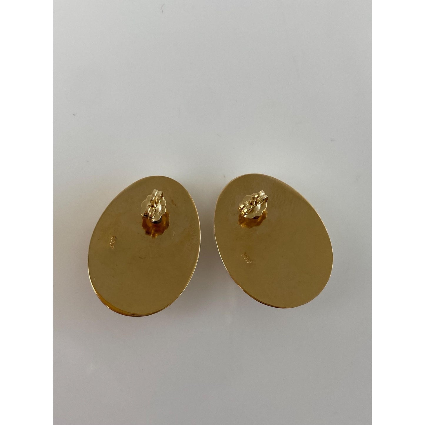 Vintage 14k Yellow Gold Domed Drop Earrings
