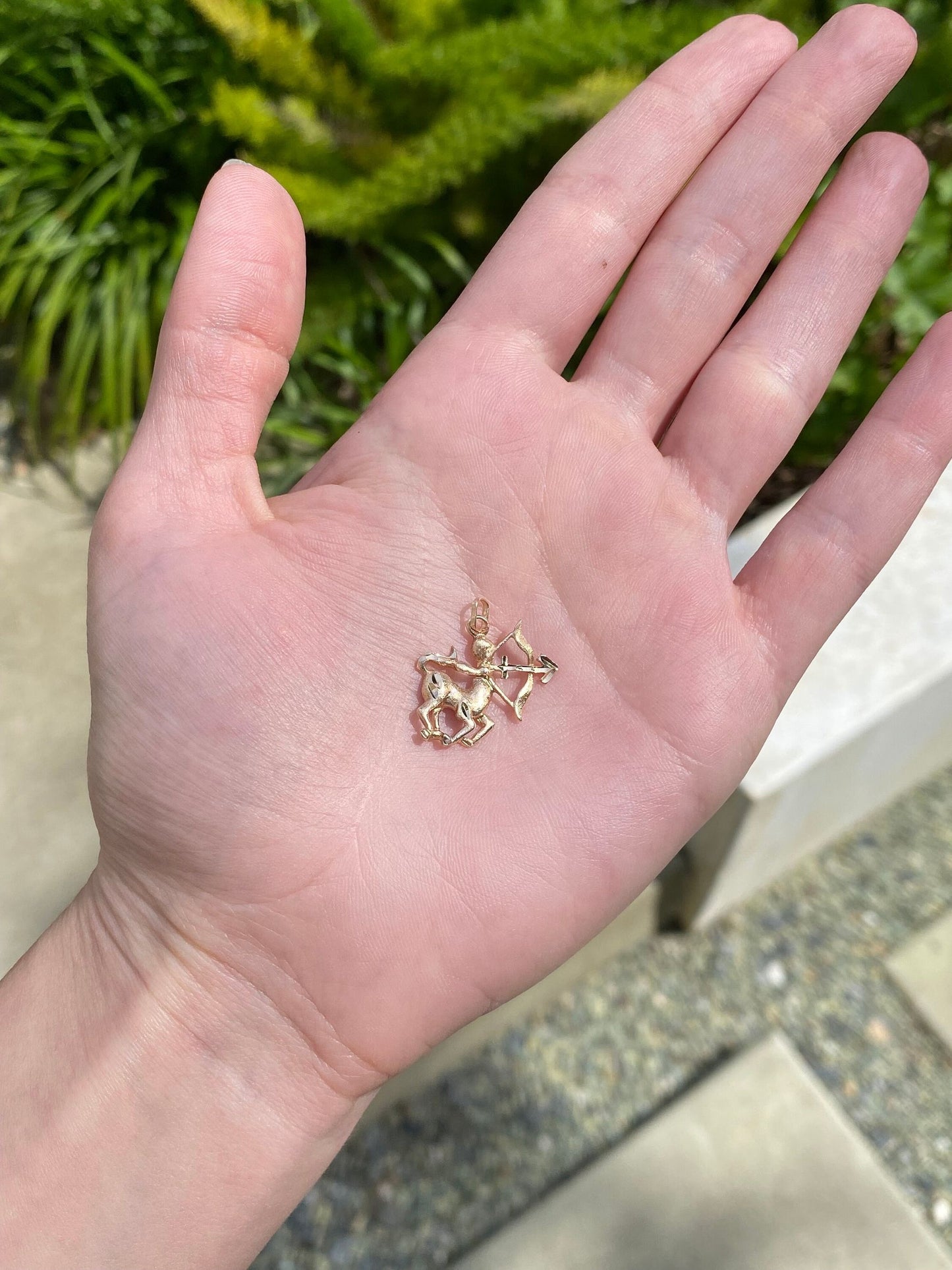 Vintage Solid 14k Yellow Gold Zodiac Astrology Sagittarius Charm