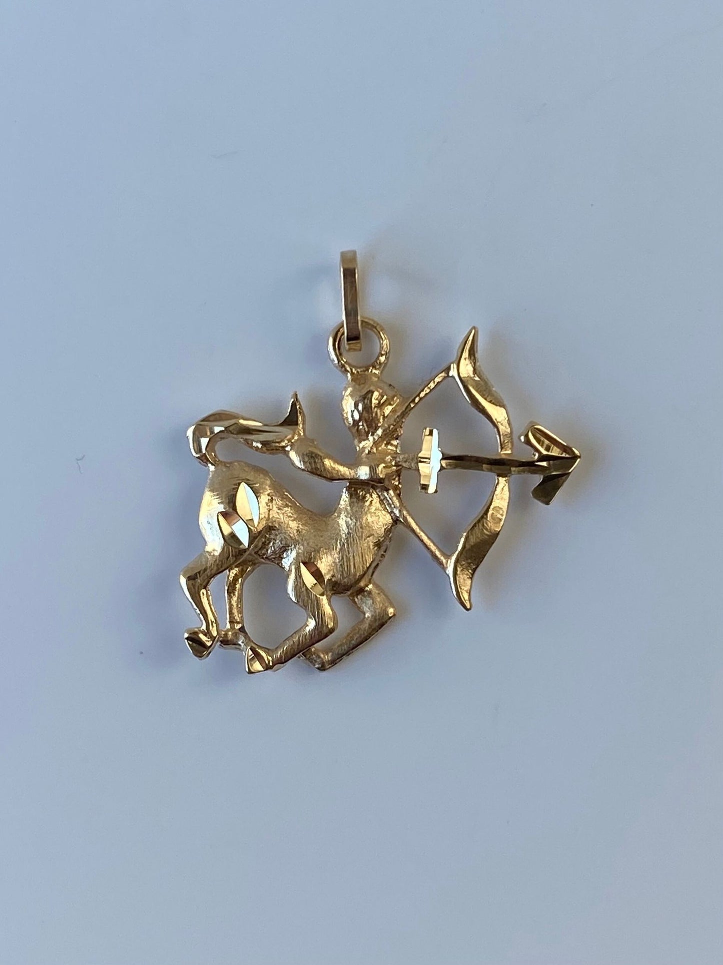 Vintage Solid 14k Yellow Gold Zodiac Astrology Sagittarius Charm