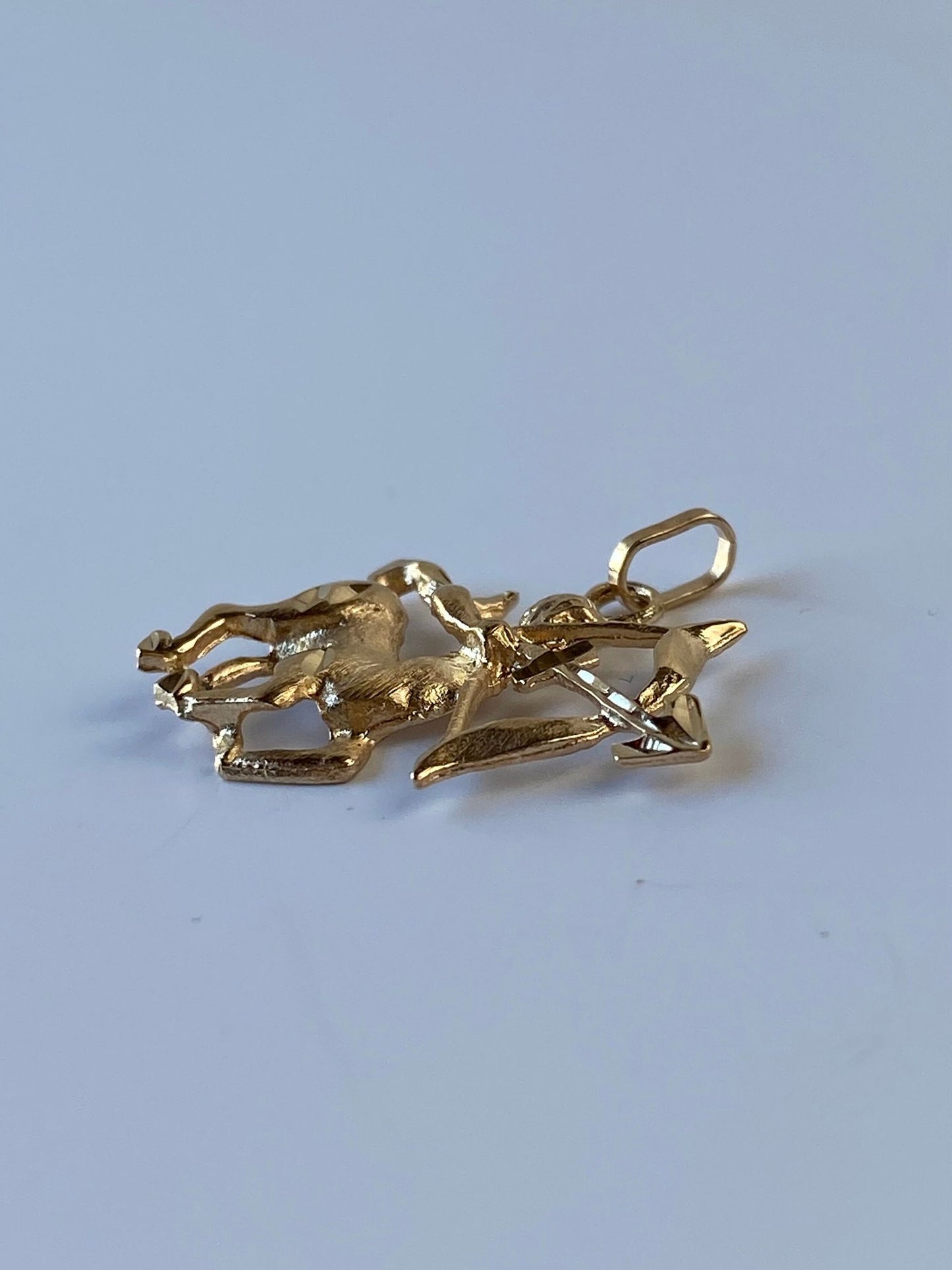 Vintage Solid 14k Yellow Gold Zodiac Astrology Sagittarius Charm