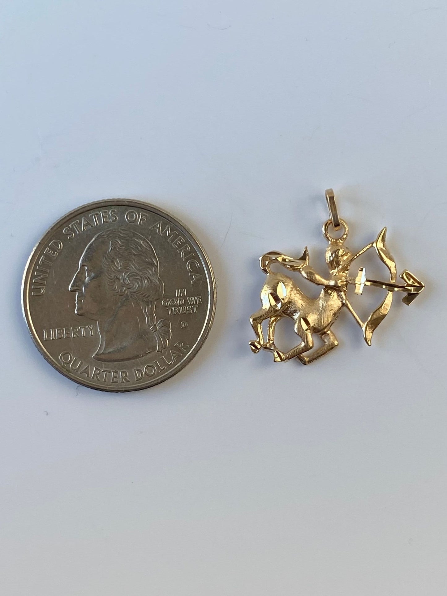 Vintage Solid 14k Yellow Gold Zodiac Astrology Sagittarius Charm