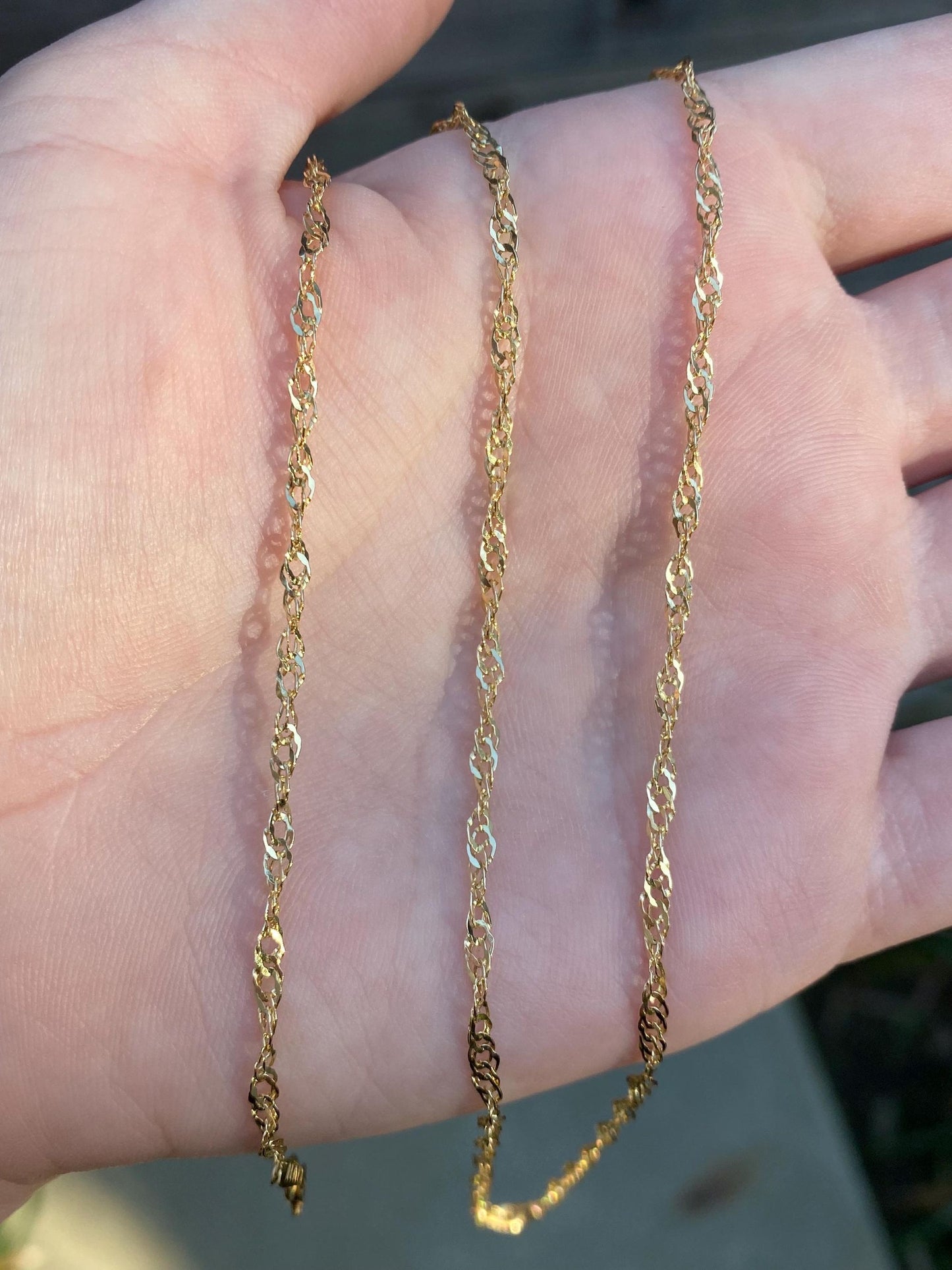 Vintage Solid 18k Yellow Gold Loose Weave Twist Chain Necklace - 31.75 inches
