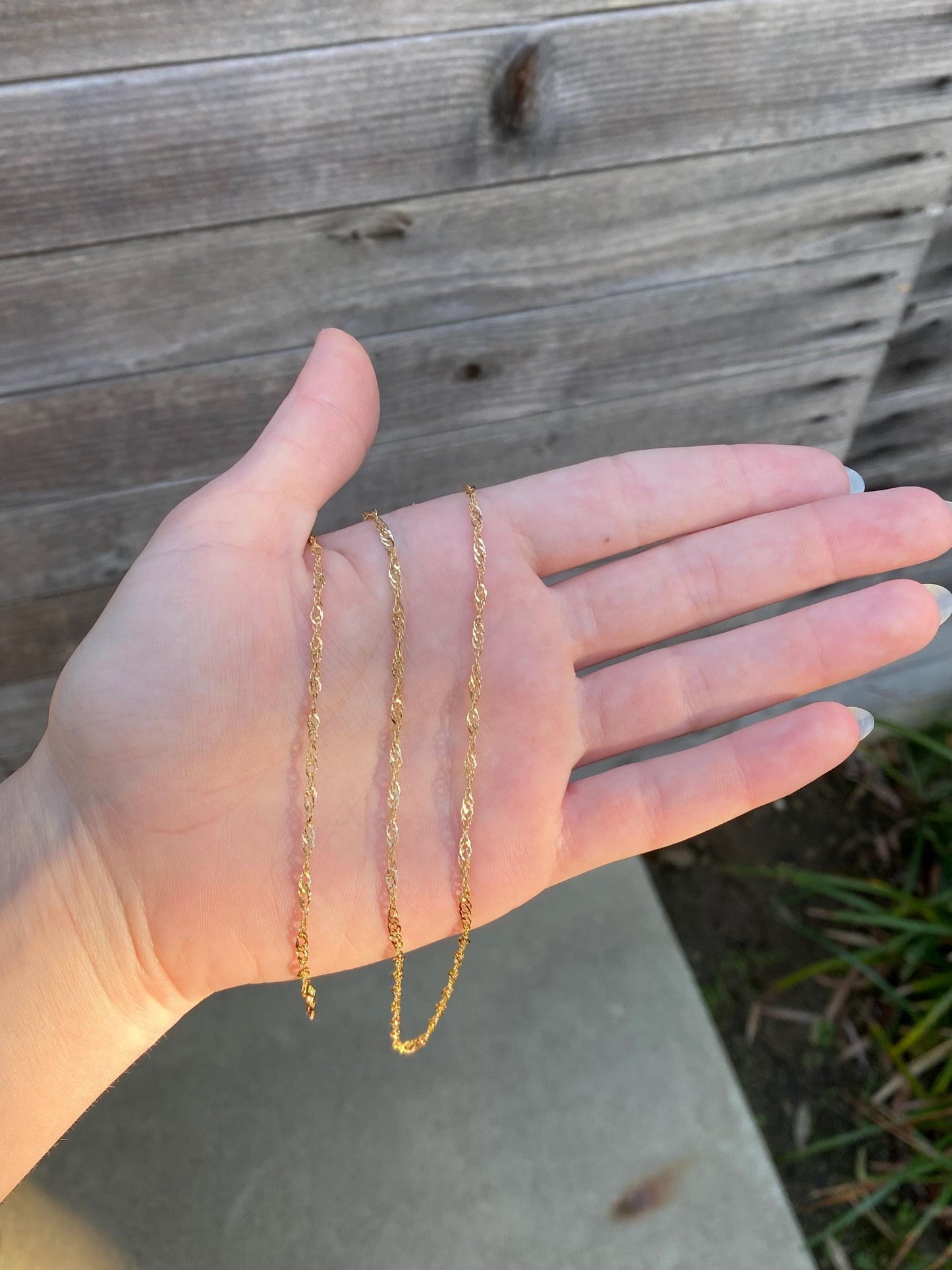 Vintage Solid 18k Yellow Gold Loose Weave Twist Chain Necklace - 31.75 inches