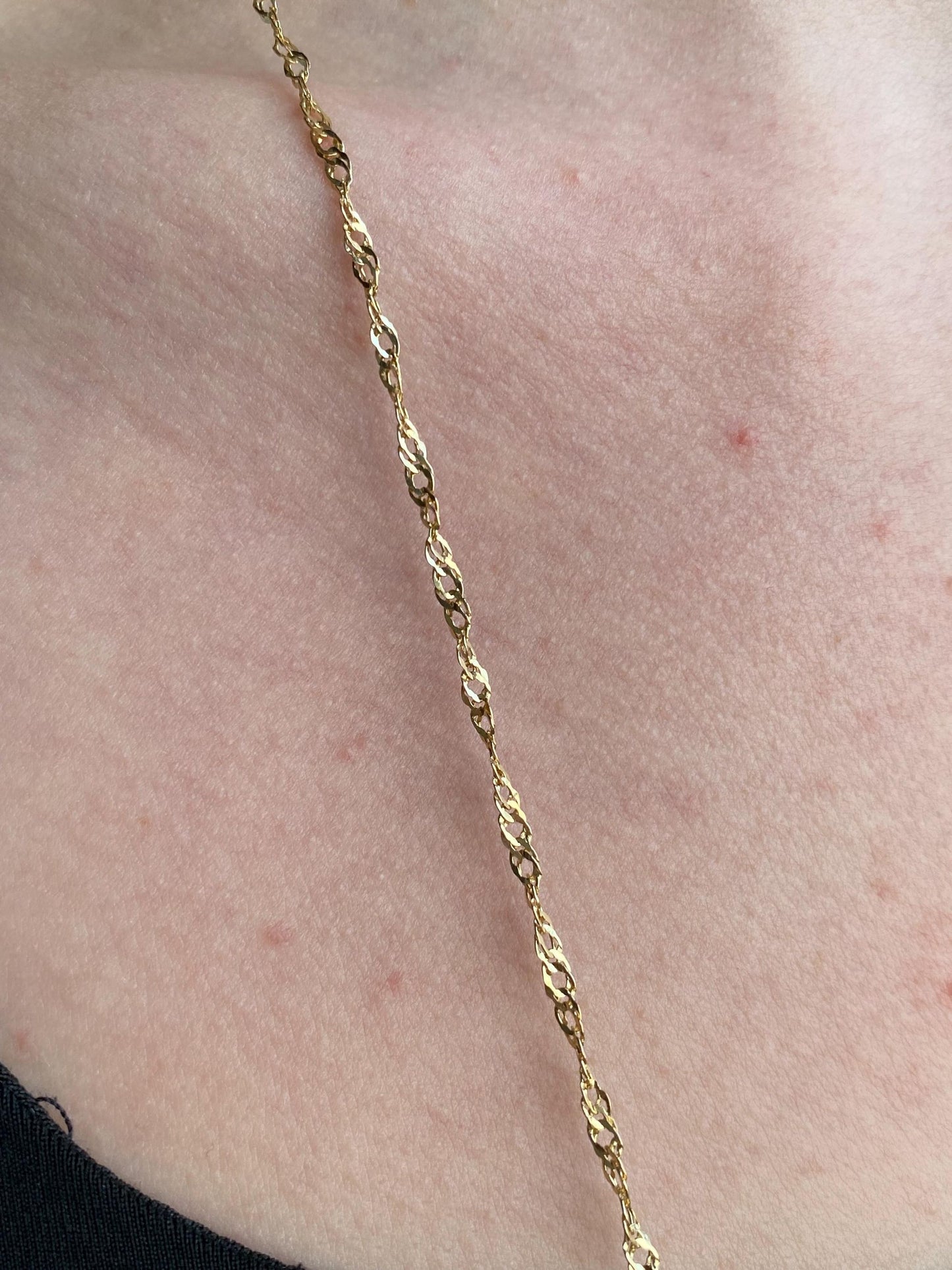 Vintage Solid 18k Yellow Gold Loose Weave Twist Chain Necklace - 31.75 inches