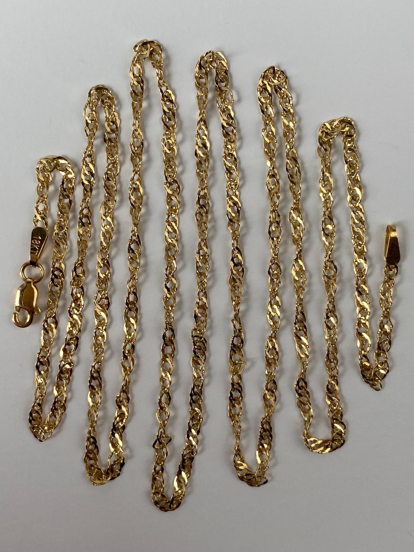 Vintage Solid 18k Yellow Gold Loose Weave Twist Chain Necklace - 31.75 inches
