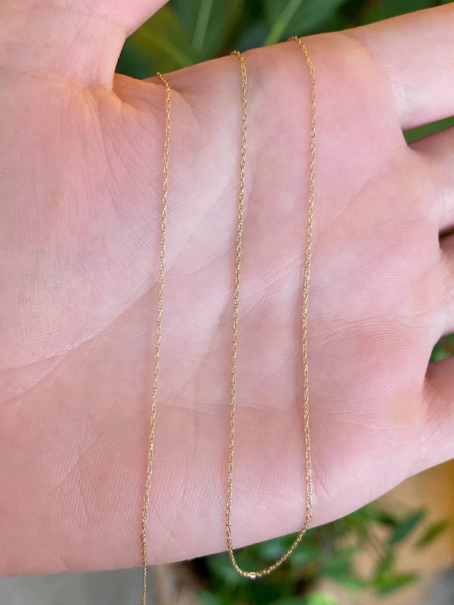 Vintage Solid 14k Yellow Gold Dainty Chain Necklace - 18.25 inches