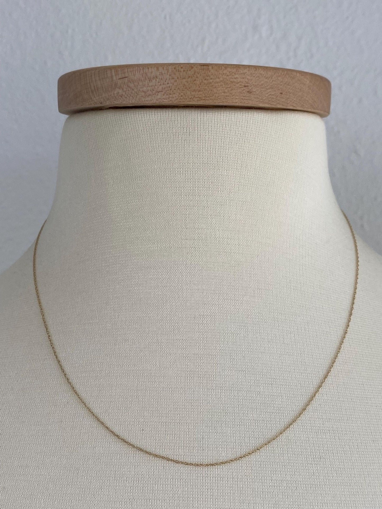 Vintage Solid 14k Yellow Gold Dainty Chain Necklace - 18.25 inches