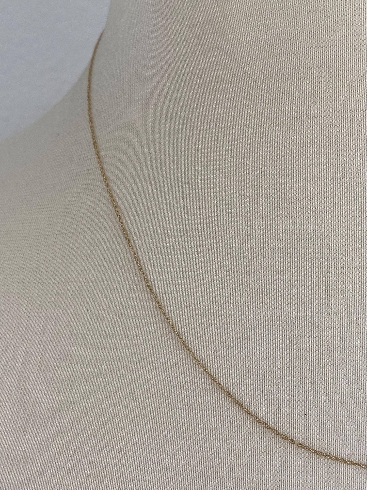 Vintage Solid 14k Yellow Gold Dainty Chain Necklace - 18.25 inches