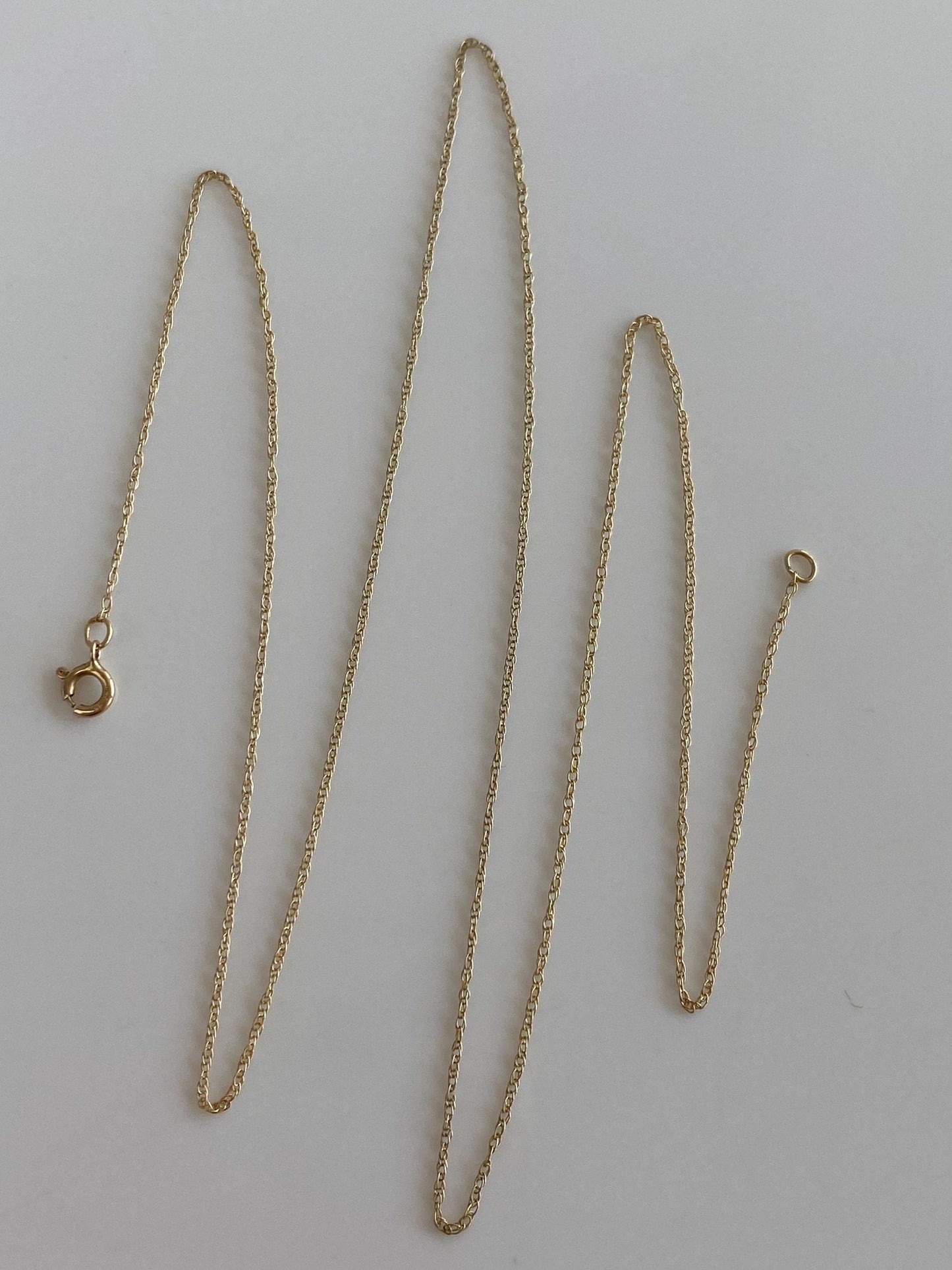 Vintage Solid 14k Yellow Gold Dainty Chain Necklace - 18.25 inches