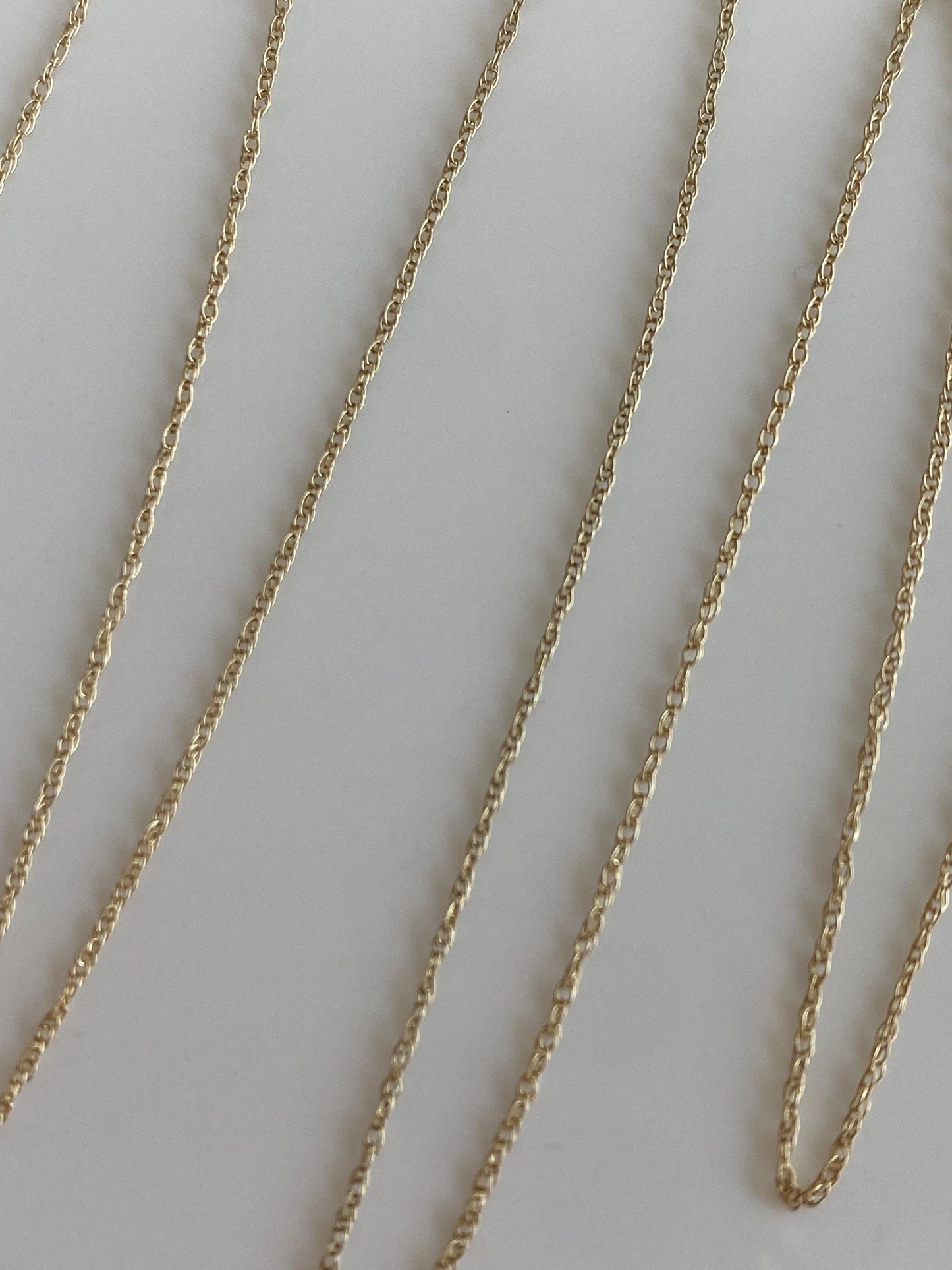 Vintage Solid 14k Yellow Gold Dainty Chain Necklace - 18.25 inches
