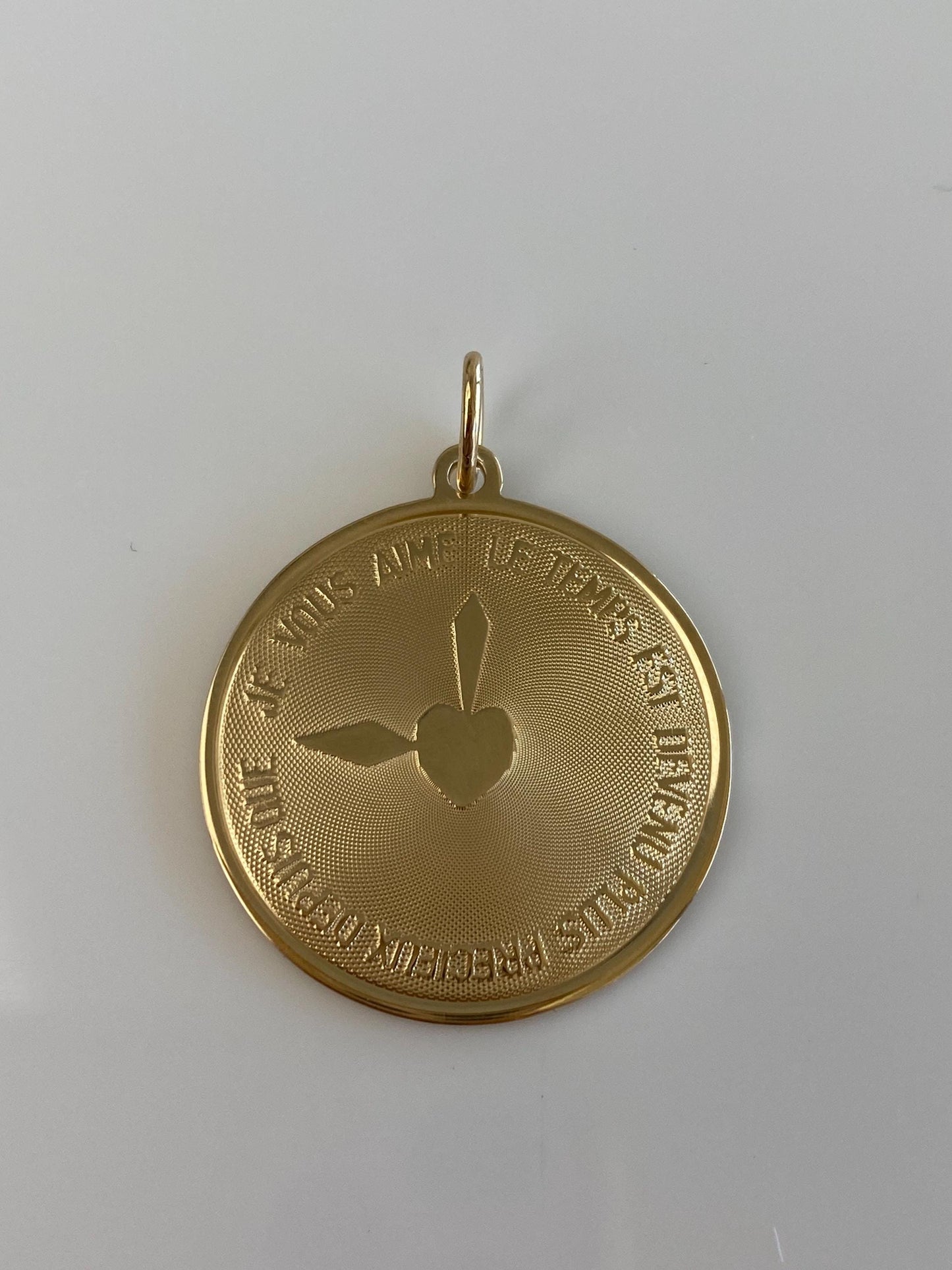 Vintage Solid 14k Yellow Gold French Love Charm